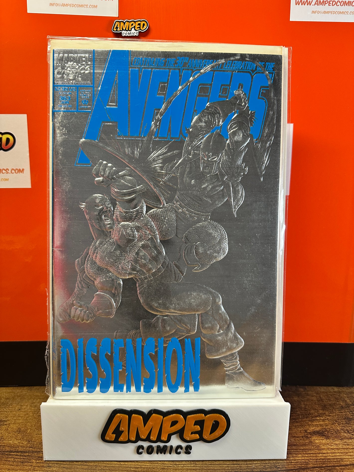 MARVEL COMICS 30TH ANNIVERSARY AVENGERS DISSENSION FOIL COVER COMIC #363