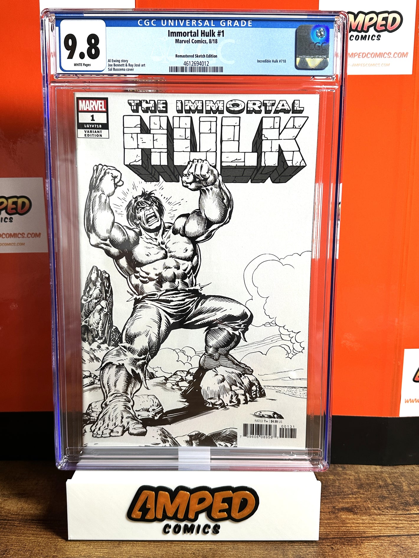 Immortal Hulk (2018) #1 Buscema Wraparound Sketch Variant CGC 9.8 1:1000