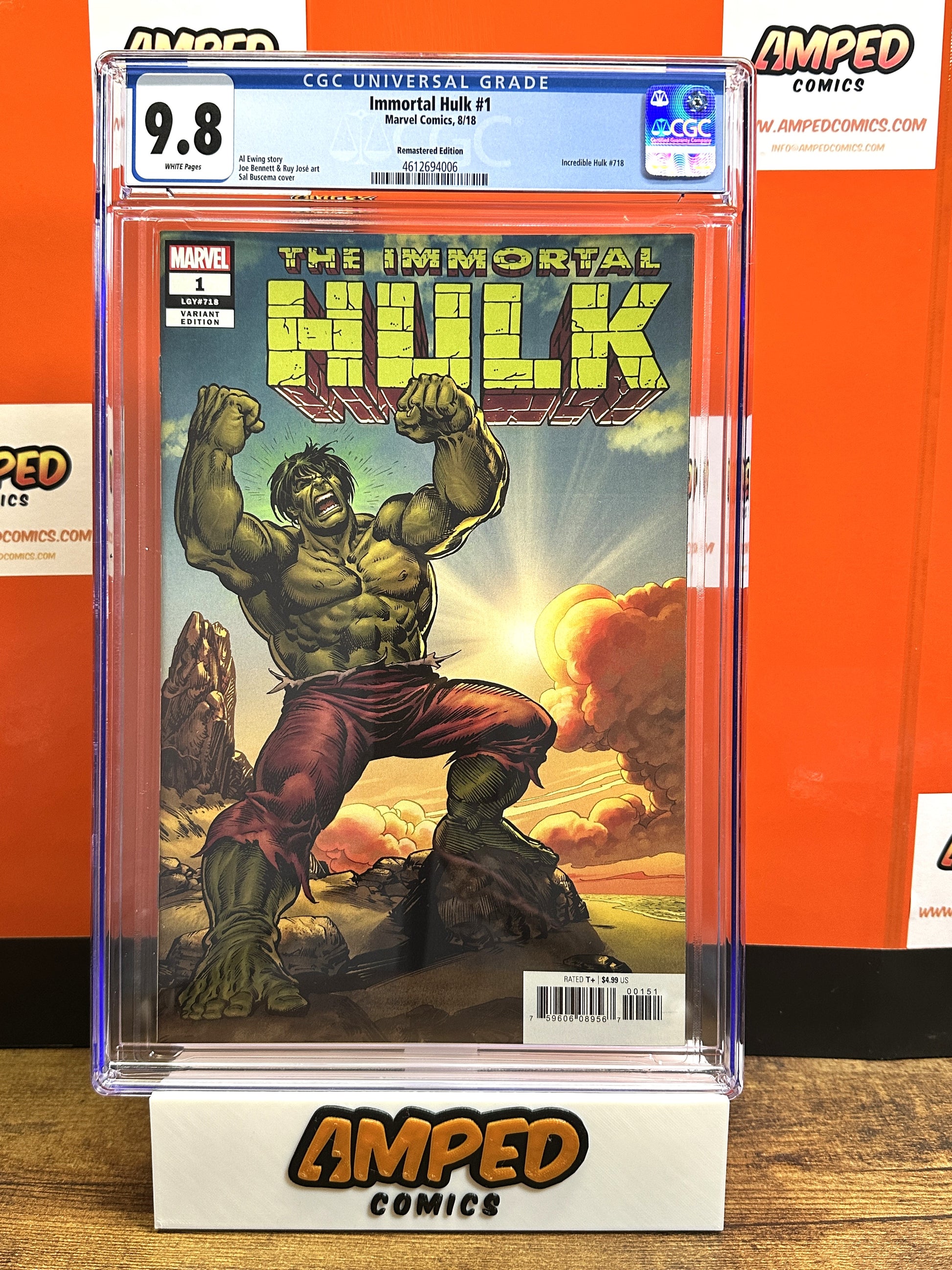 Immortal Hulk 1 CGC 9.8 Marvel Comics 2018 Buscema Variant Edition