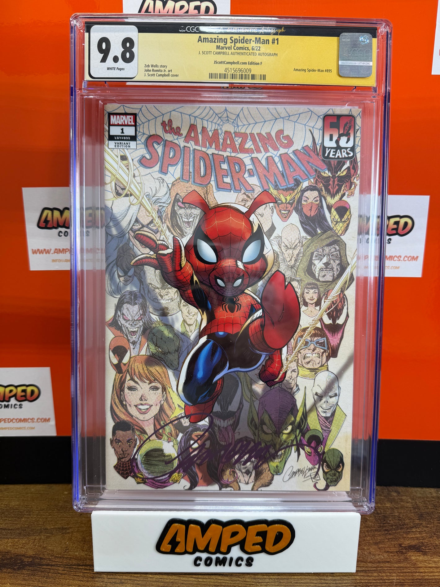Amazing Spider-Man 1 CGC 9.8 Signature Series J. Scott Campbell Variant Signed