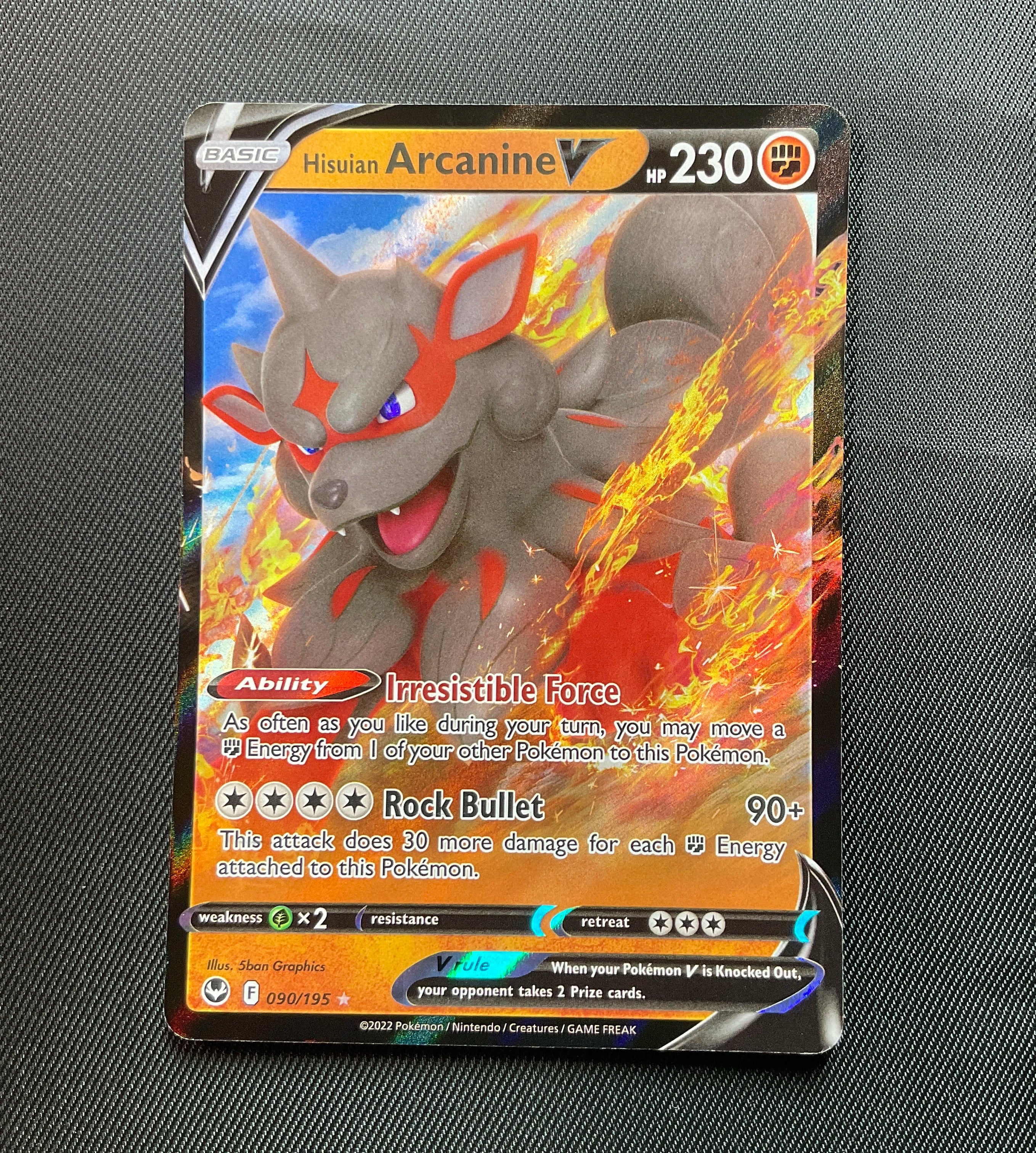 Hisuian Arcanine V 090/195 Pokemon Card Brilliant Stars Hisuian Arcanine V 090/195 Pokemon Card Brilliant Stars