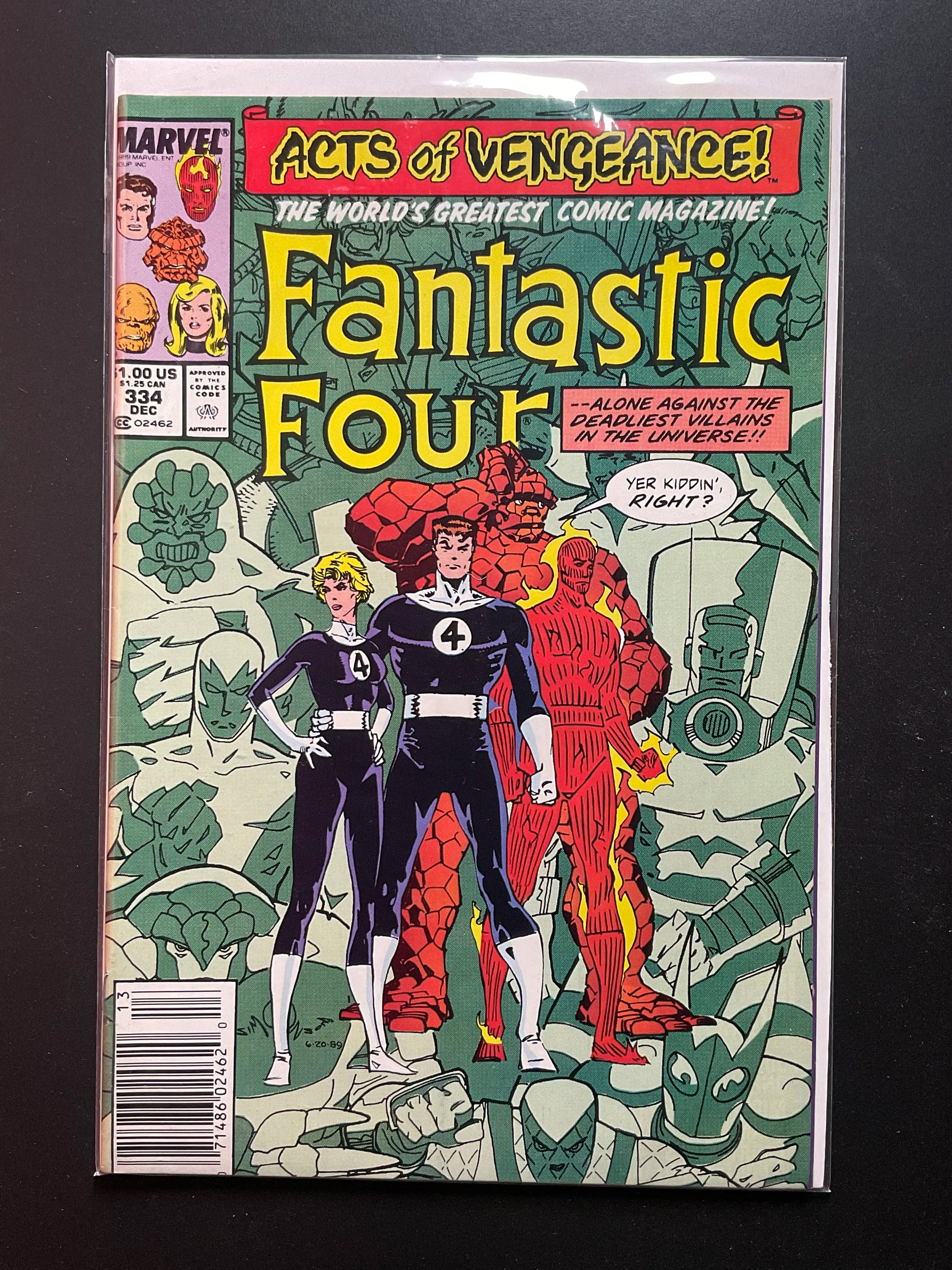 Fantastic Four 334 Marvel Comics Dec 1989 Acts of Vengeance