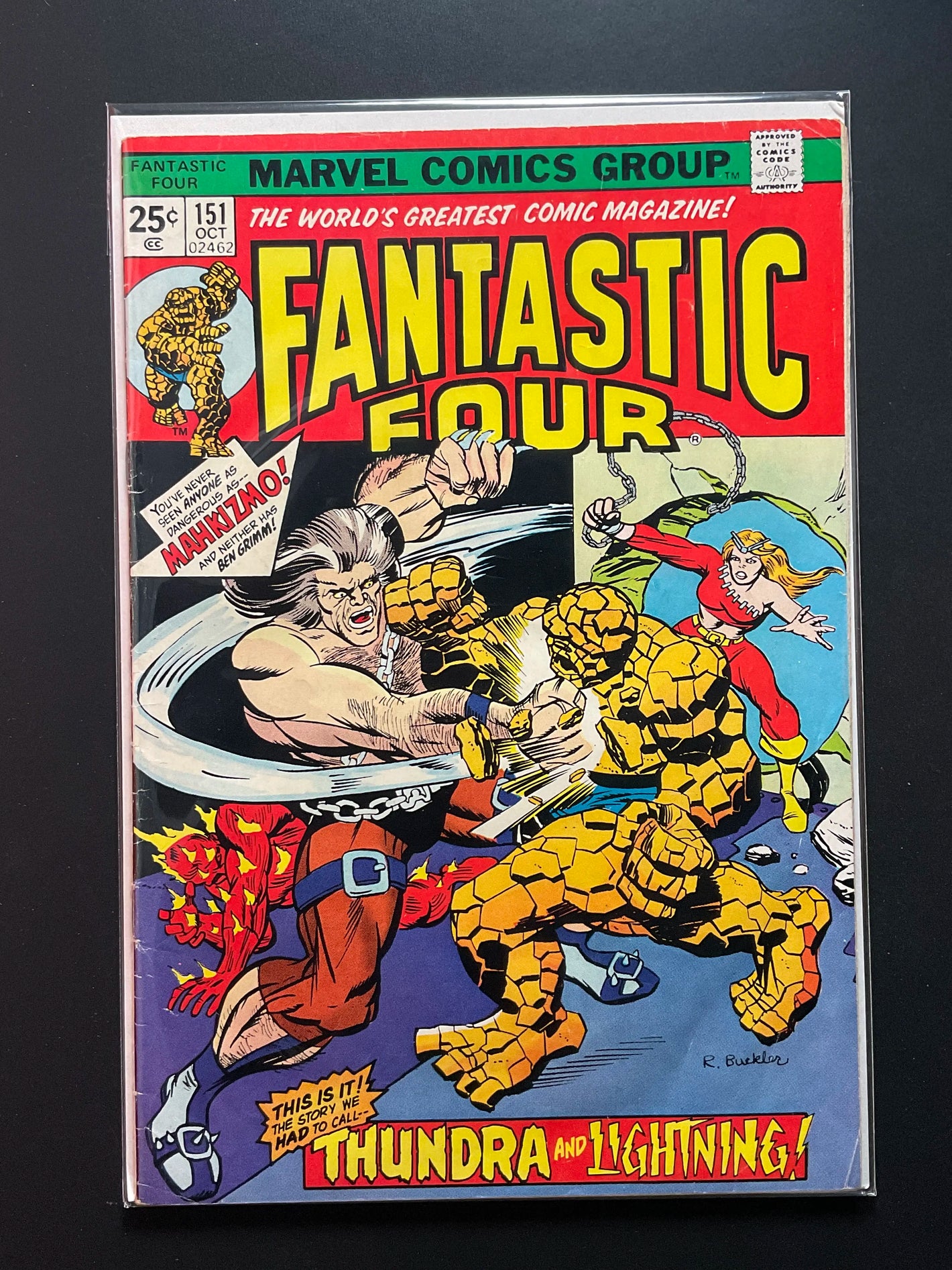 Fantastic Four 151 Marvel Comics Oct 1974 Thundra Lightning -A