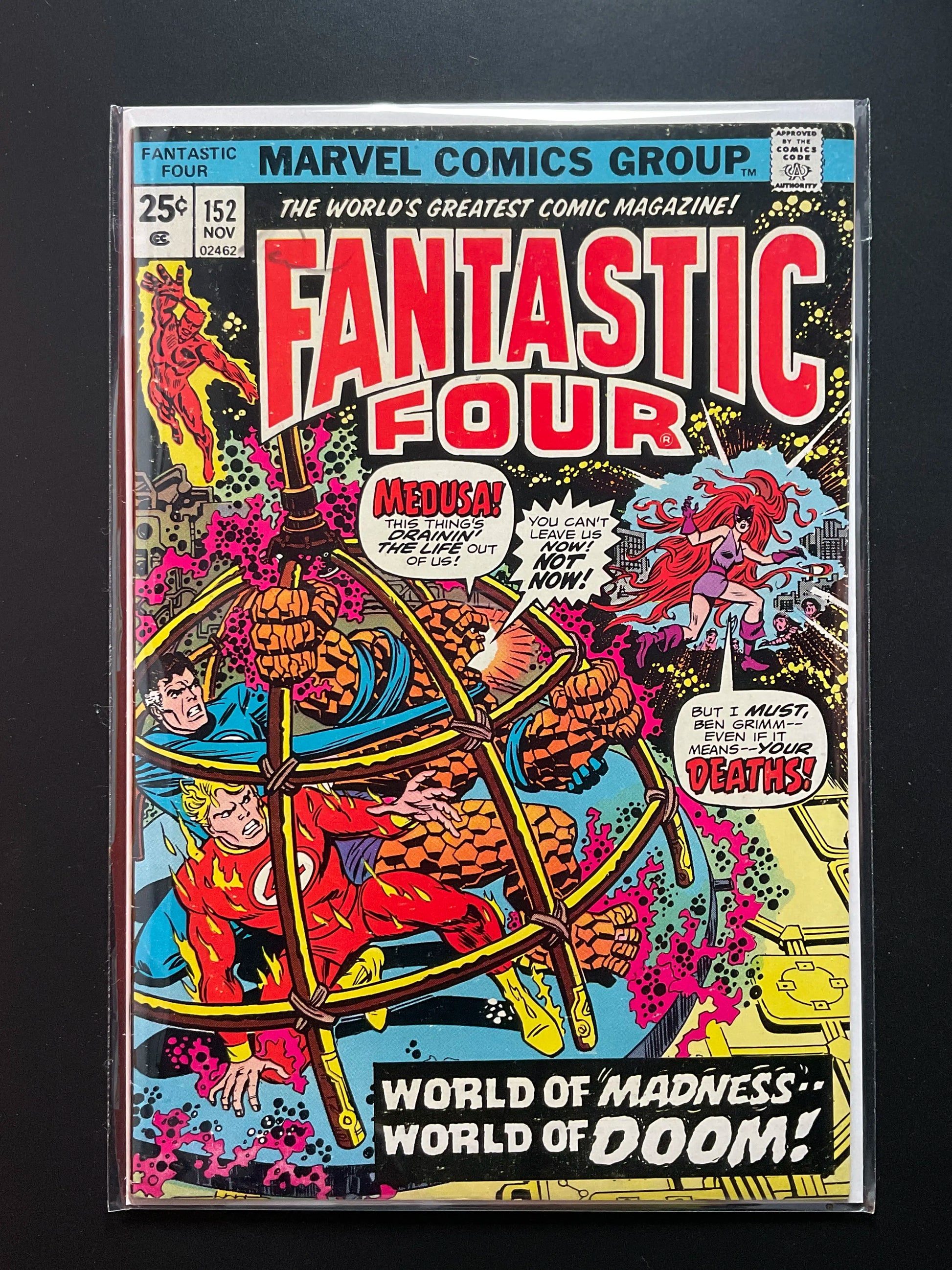 Fantastic Four 152 Marvel Comics Nov 1974 Medusa Doctor Doom HAS MVS