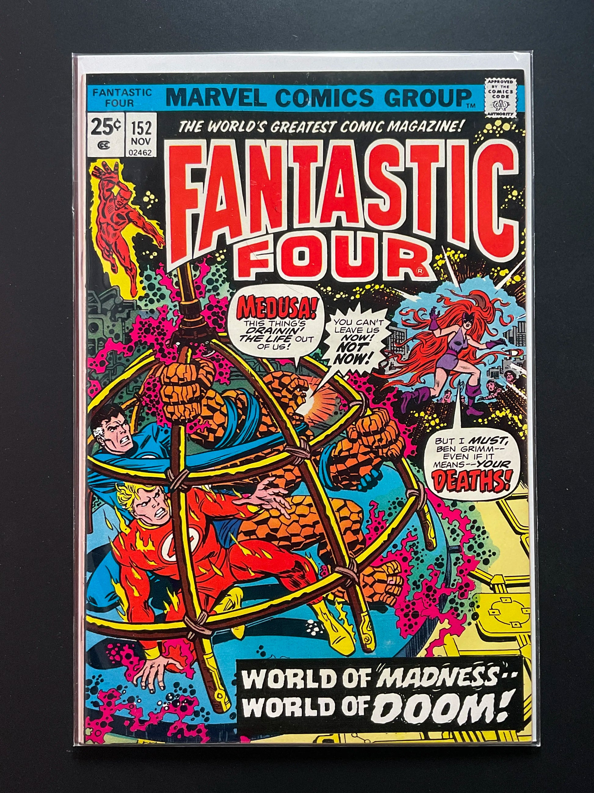 Fantastic Four 152 Marvel Comics Nov 1974 Medusa Cover HAS MVS - B