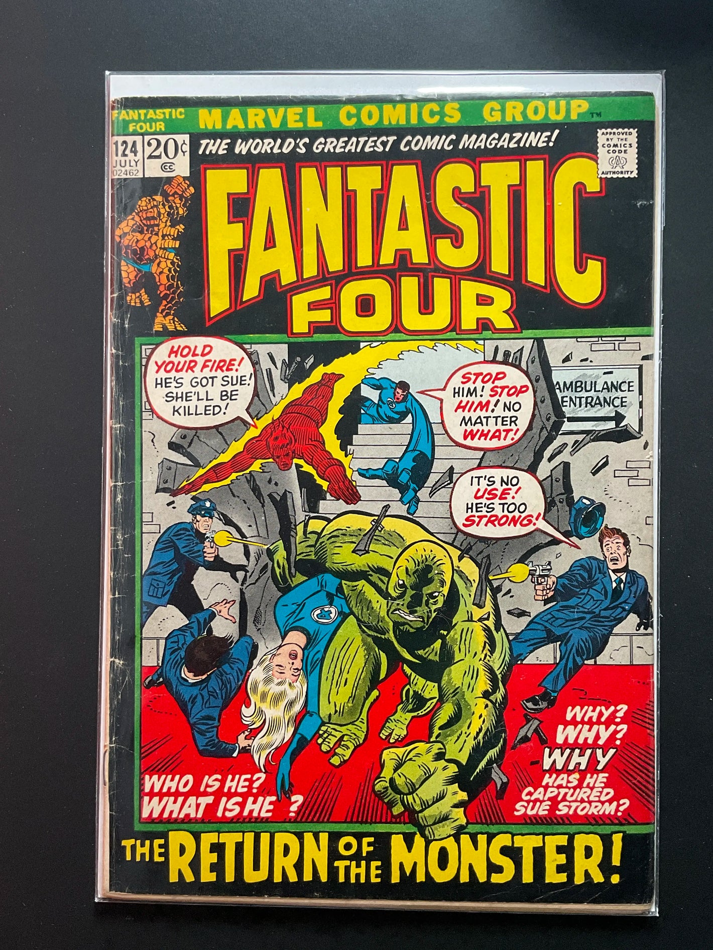 Fantastic Four 124 Marvel Comics July 1972 The Return of the Monster - B