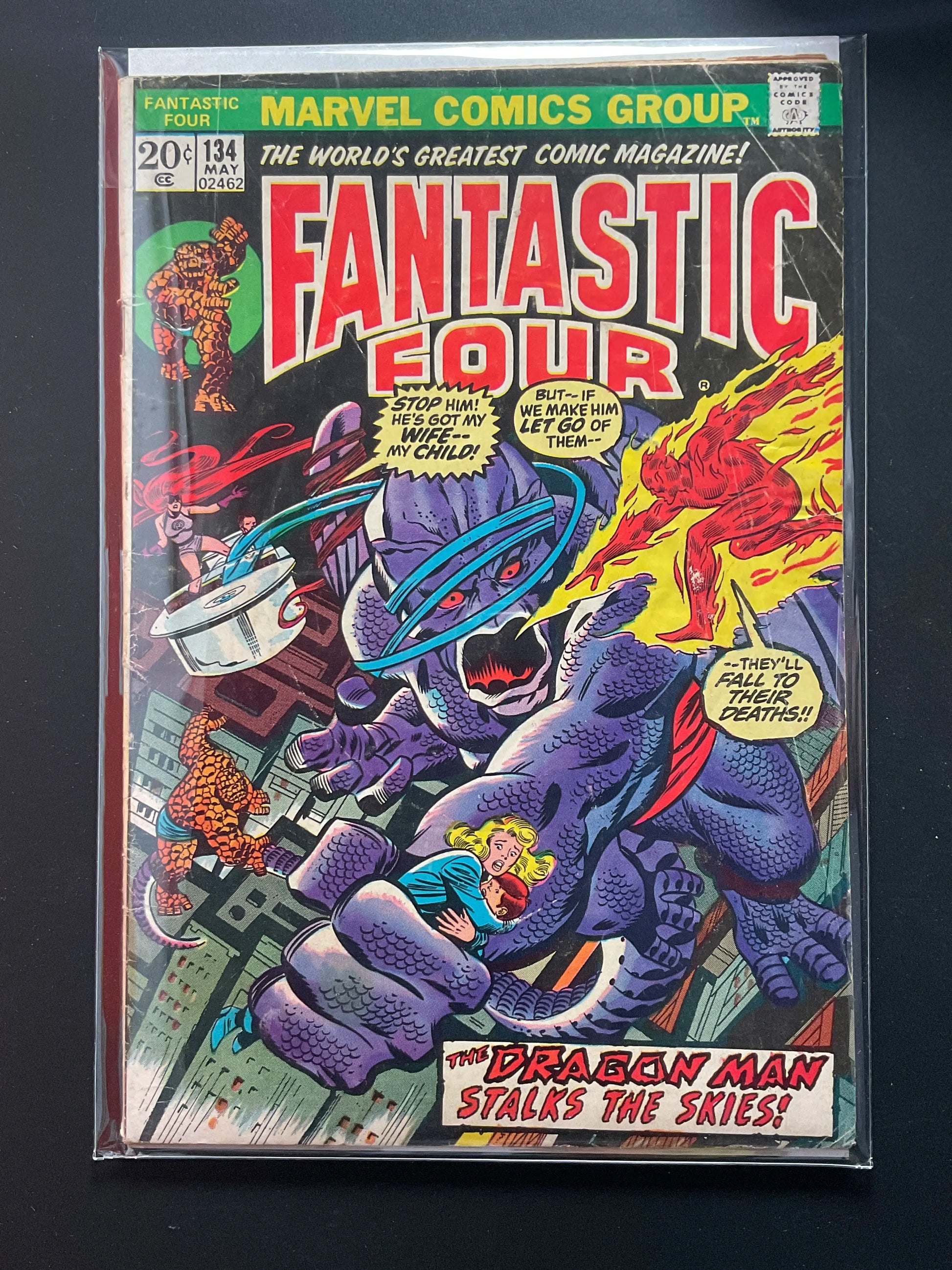Fantastic Four 134 Marvel Comics May 1973 Dragon Man Appearance