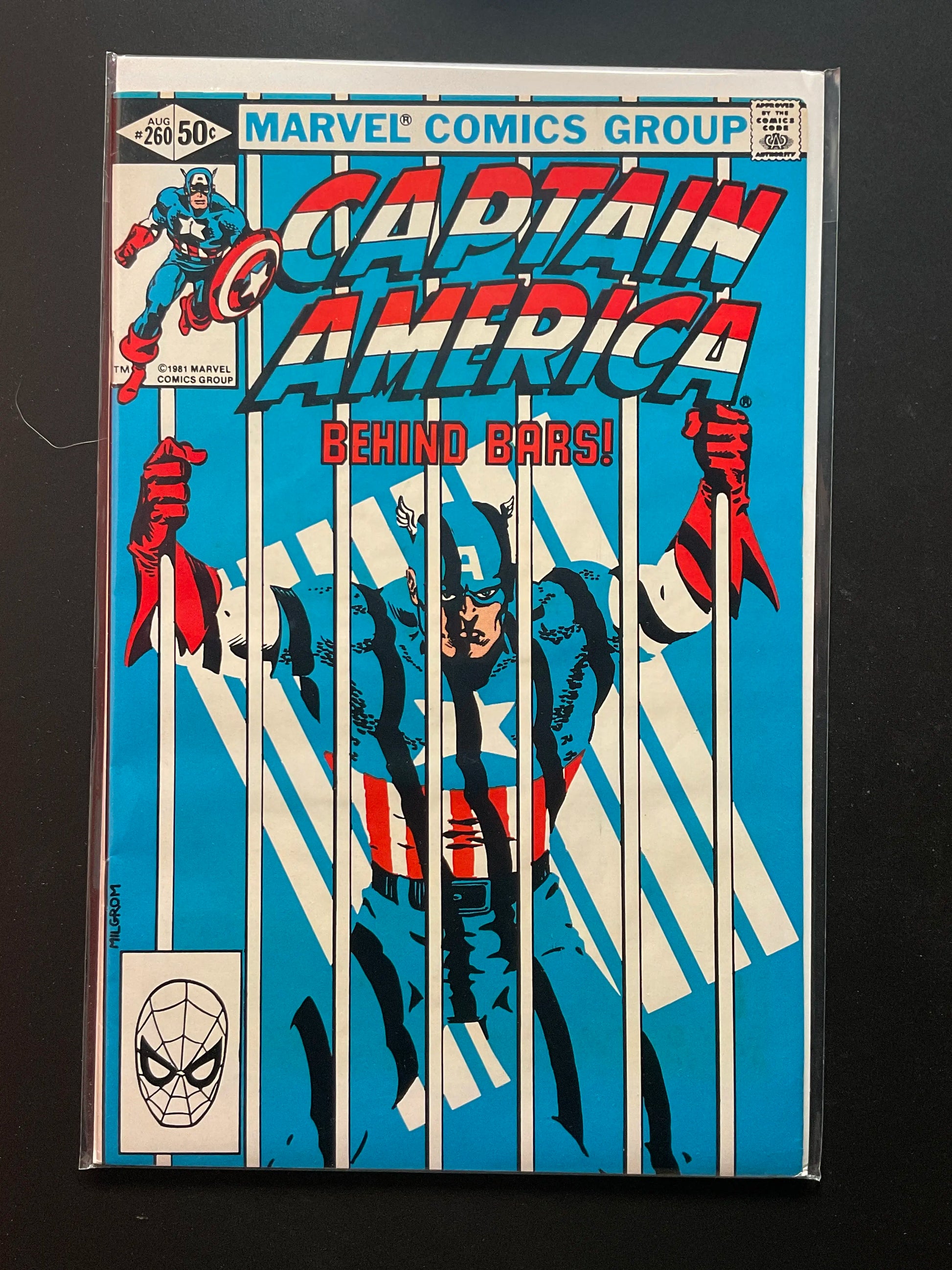 Captain America 260 Marvel Comics 1981 Behind Bars Cover