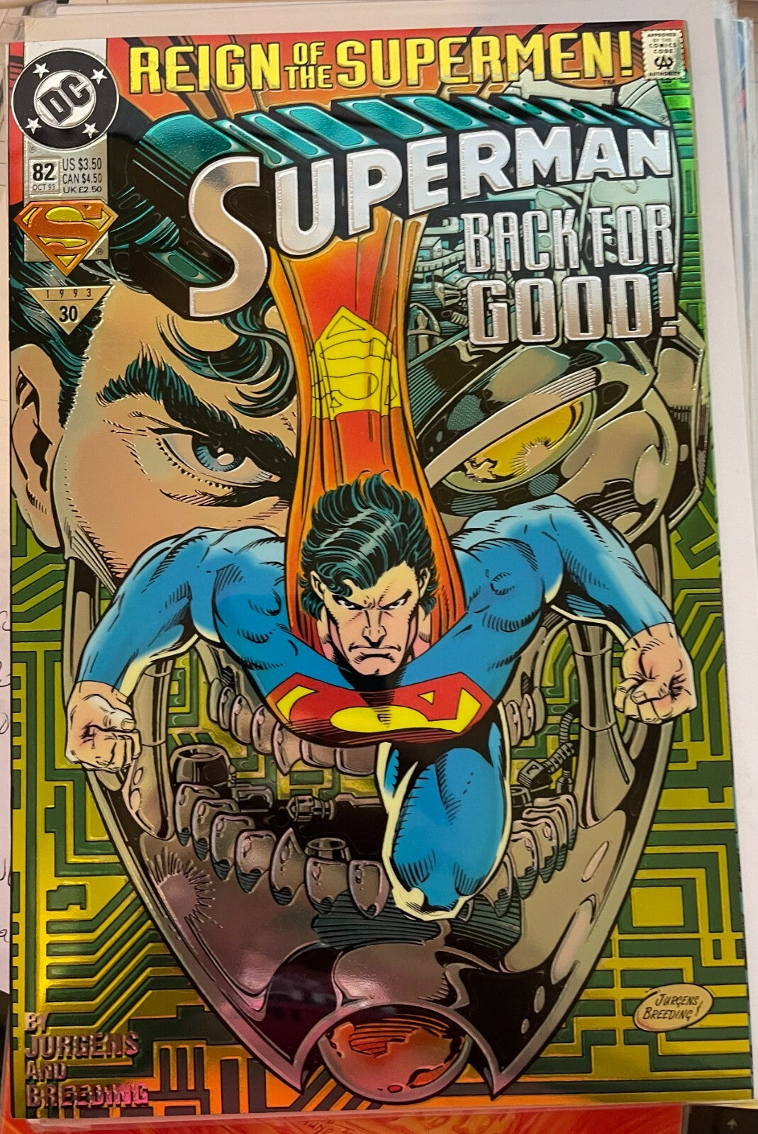 1993 Superman Issue #82 Chromium Cover DC Comics