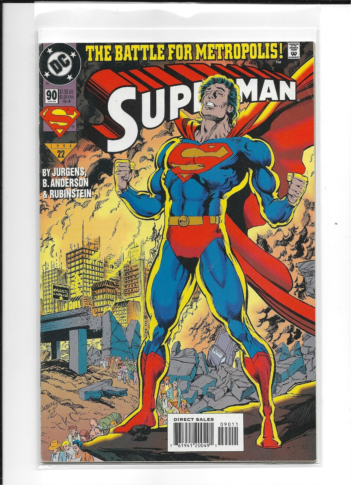 Superman #90 1994 Dan Jurgens Brent Anderson DC Battle For Metropolis