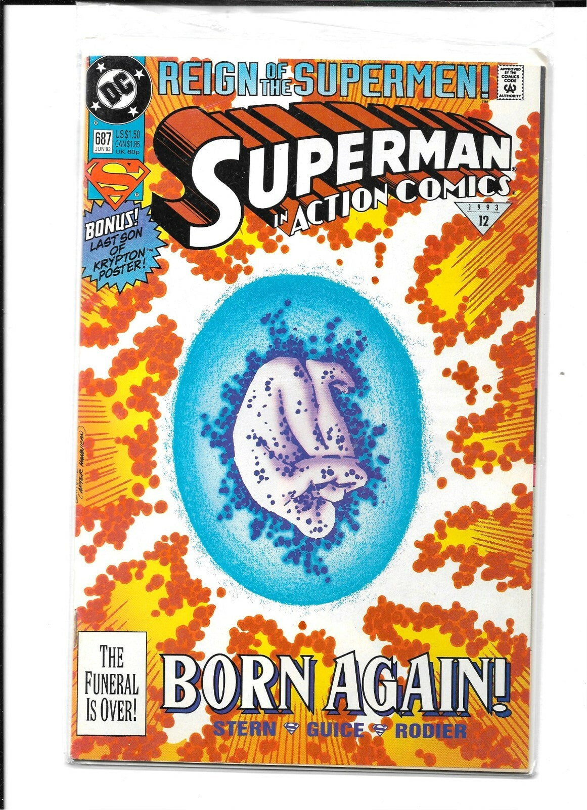 Superman In Action Comics #687 1993 Reign Of Supermen Born Again VARIANT