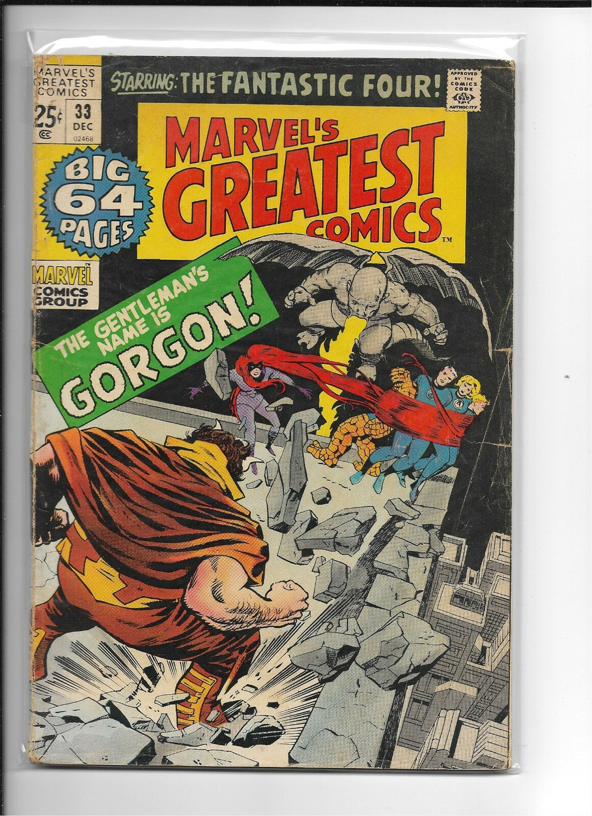 MARVEL'S GREATEST COMICS #33 (1971) BRONE AGE "MEET THE BEATLES" & THE INHUMANS