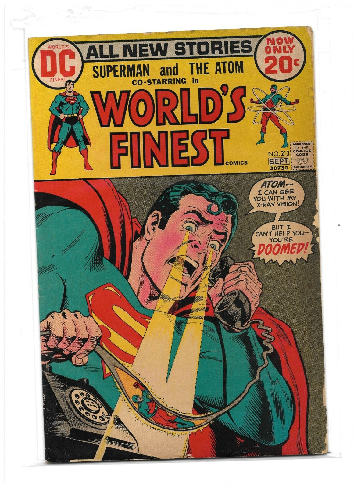 WORLD'S FINEST #213 Superman! Atom! Bronze-Age Classic 1972 DC