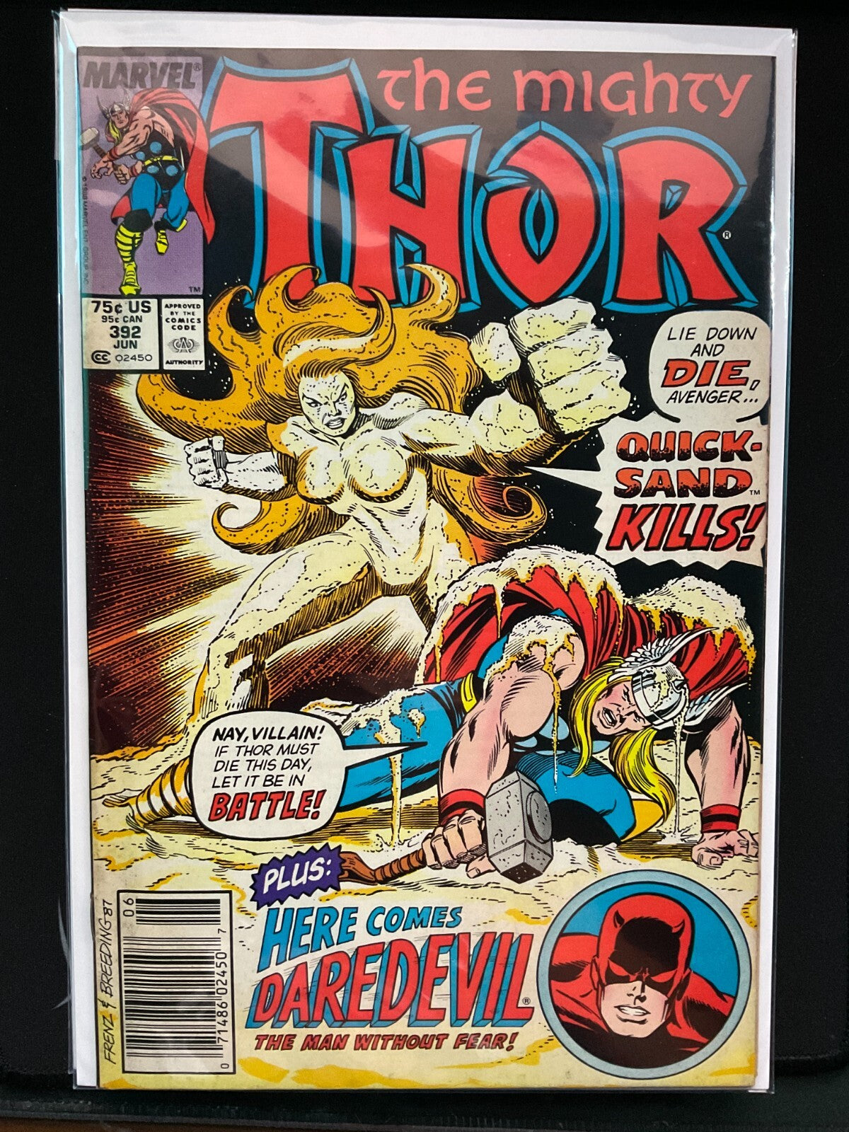 Thor #392 Comic Book 1988 1st App Quicksand Marvel Comics Mighty Thor Low-Mid GD