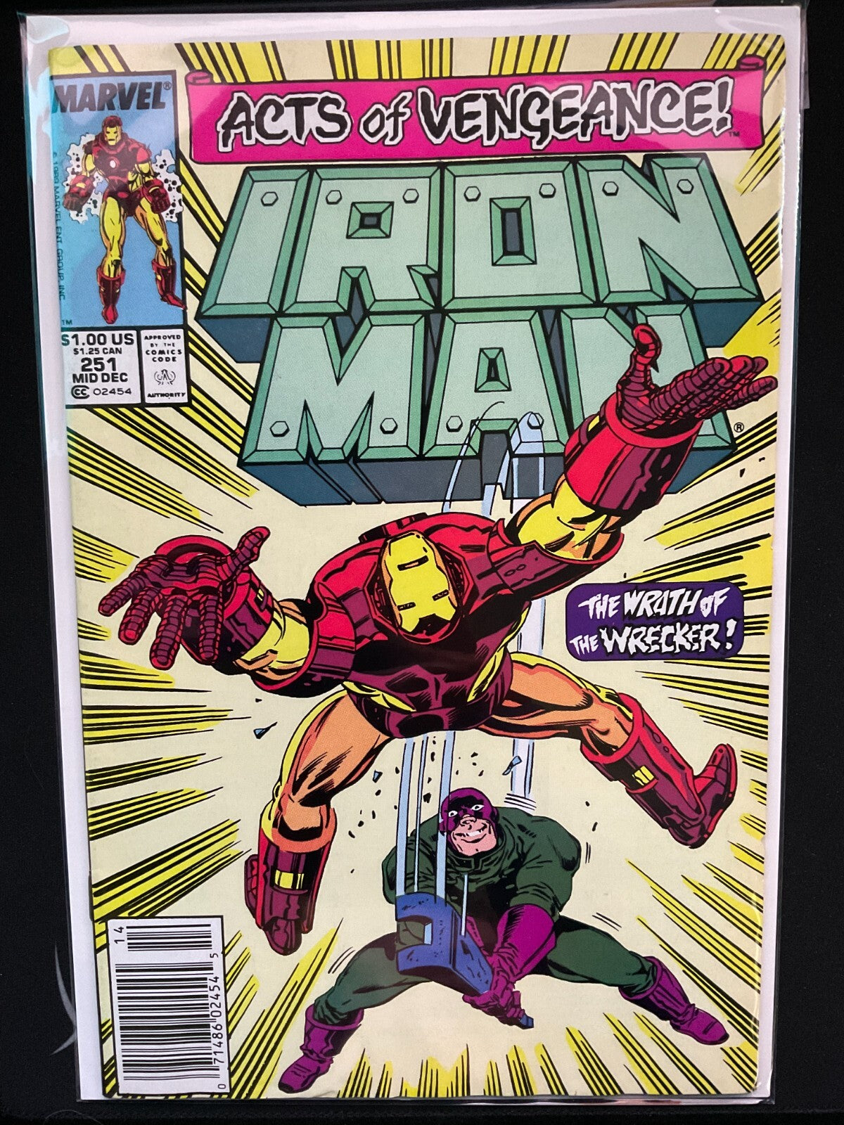 IRON MAN #251 1989 - Wrecker marvel comics