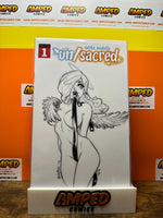 UN/SACRED #1 & 2 Andolfo Lingerie B&W VARIANTS Ablaze Comics LOT OF 2 COMICS!