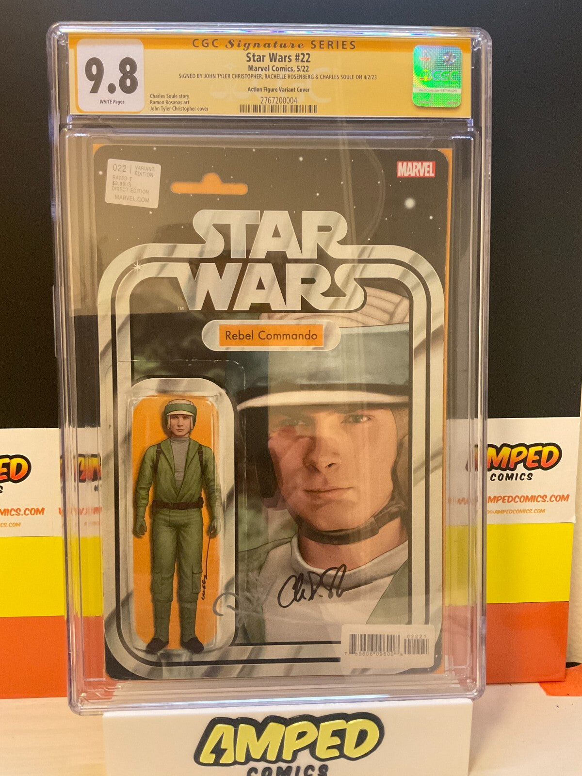 STAR WARS 22 CGC SS 9.8  ACTION FIGURE VARIANT (2022) TRIPLE SIGNED!