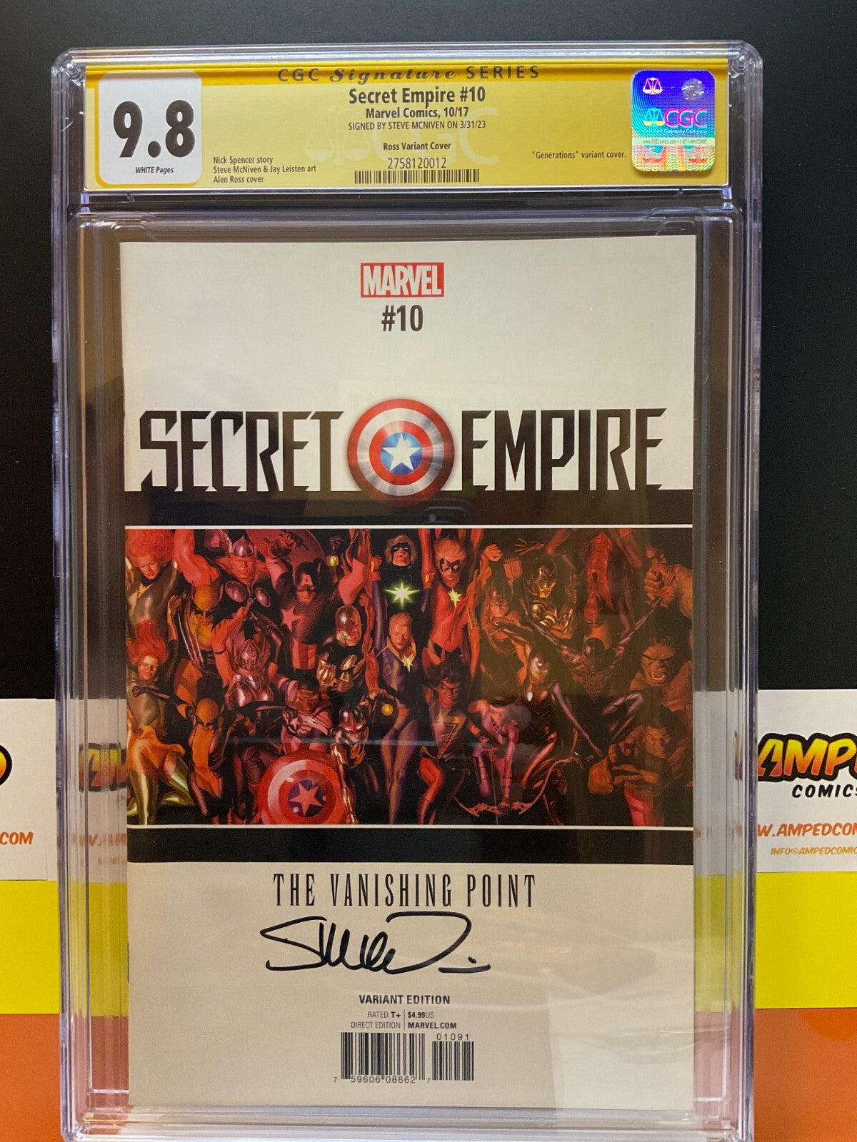 Secret Empire #10 CGC SS 9.8 Alex Ross Cover Signed Steve Mcniven