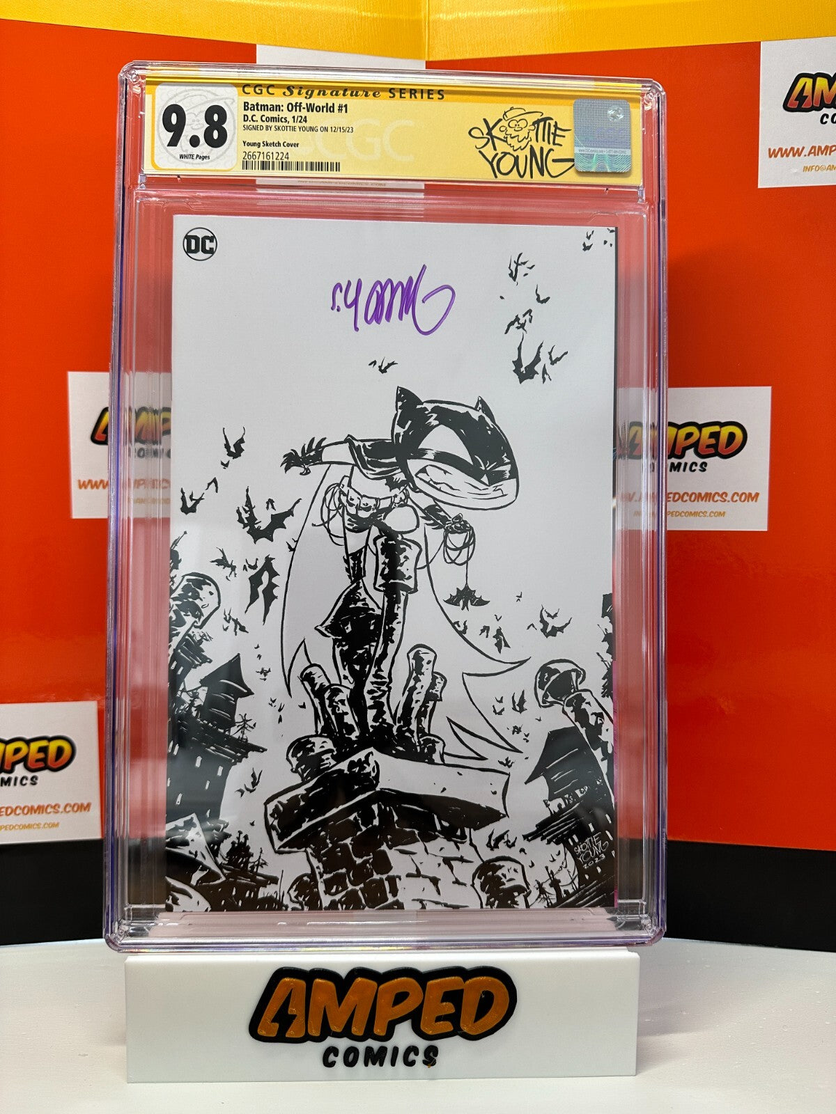 Batman: Off-World #1 CGC 9.8 Signed Skottie Young Virgin Cover B&W LIMITED 1500