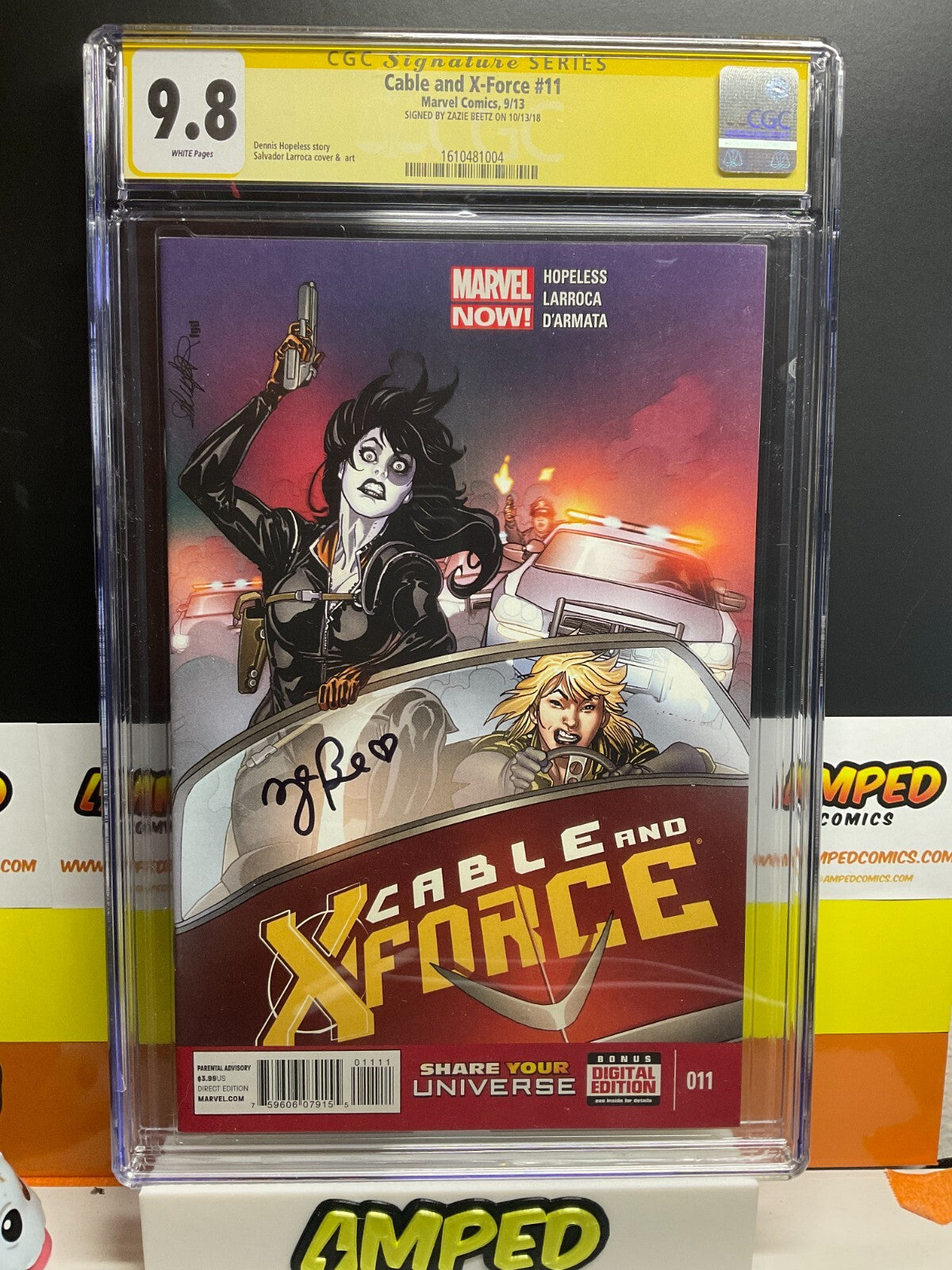 Zazie Beetz SIGNED Cable and X-Force #11 (2013) Domino AUTO CGC 9.8 SS