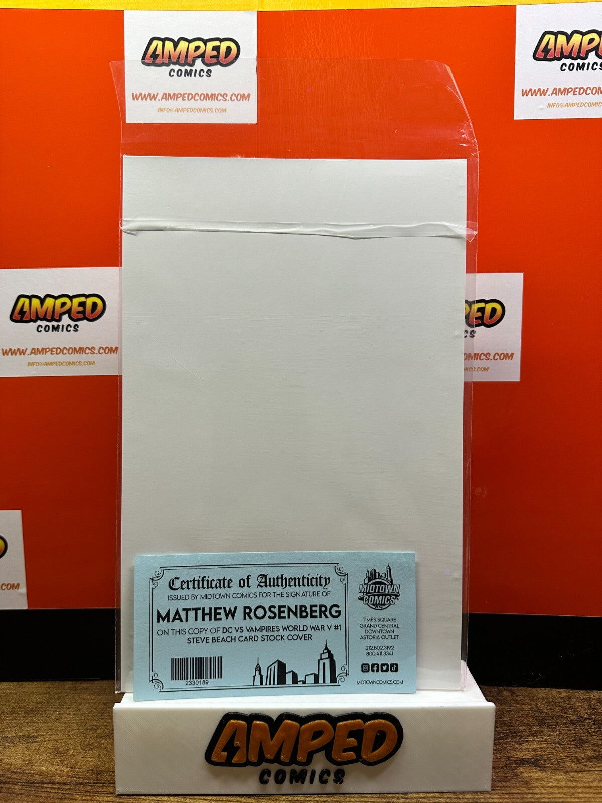 DC VS VAMPIRES WORLD WAR V #1 SIGNED BY MATTHEW ROSENBERG W/COA