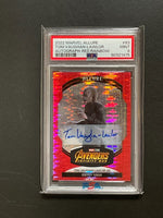 🔥2022 Marvel Allure Tom Vaughan-Lawler as Ebony Maw Auto Red Rainbow #83 PSA 9