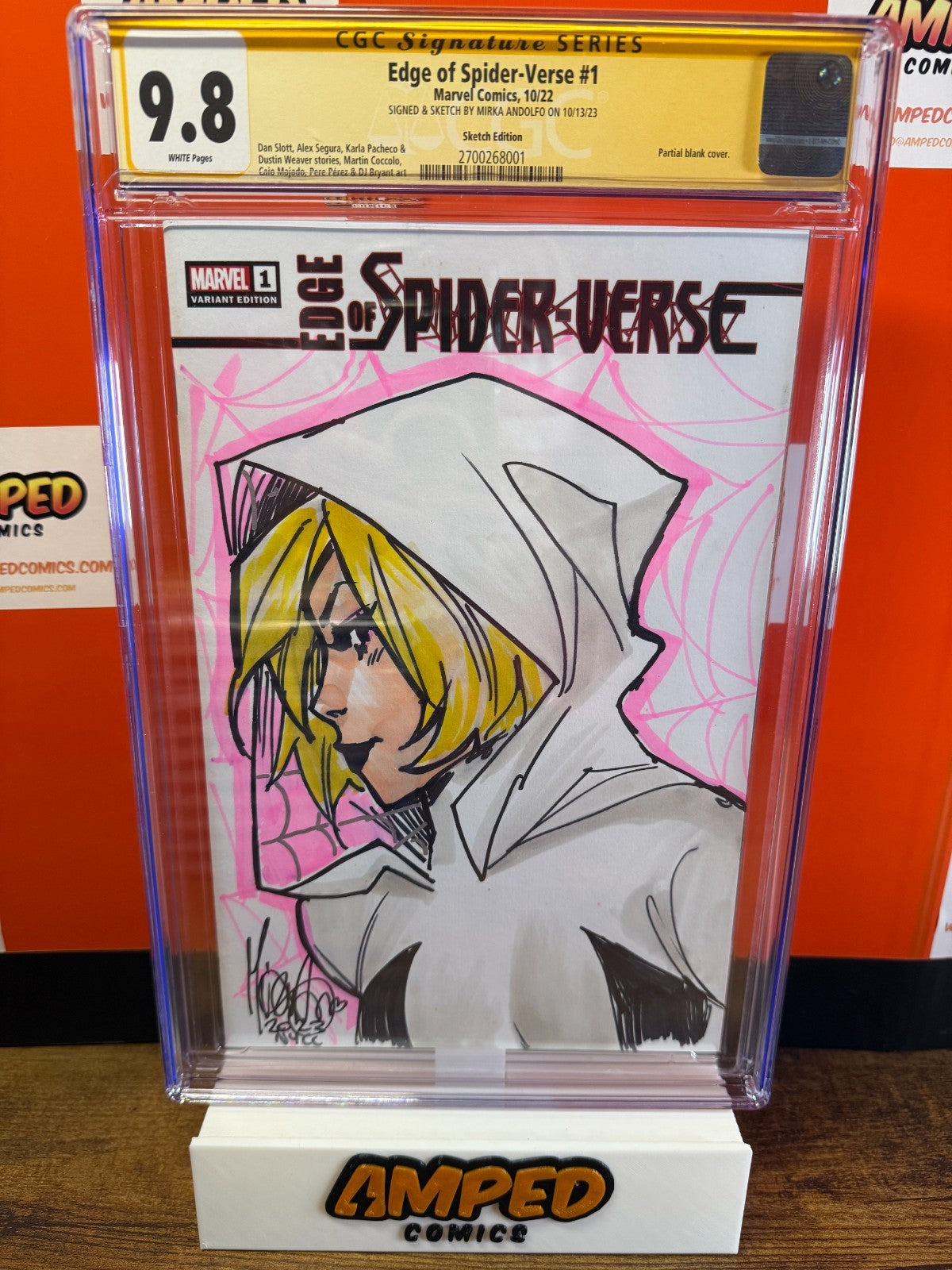 Edge Of Spider-Verse #1 SIGNED & SKETCH BY MIRKA ANDOLFO AT NYCC 2022! CGC 9.8