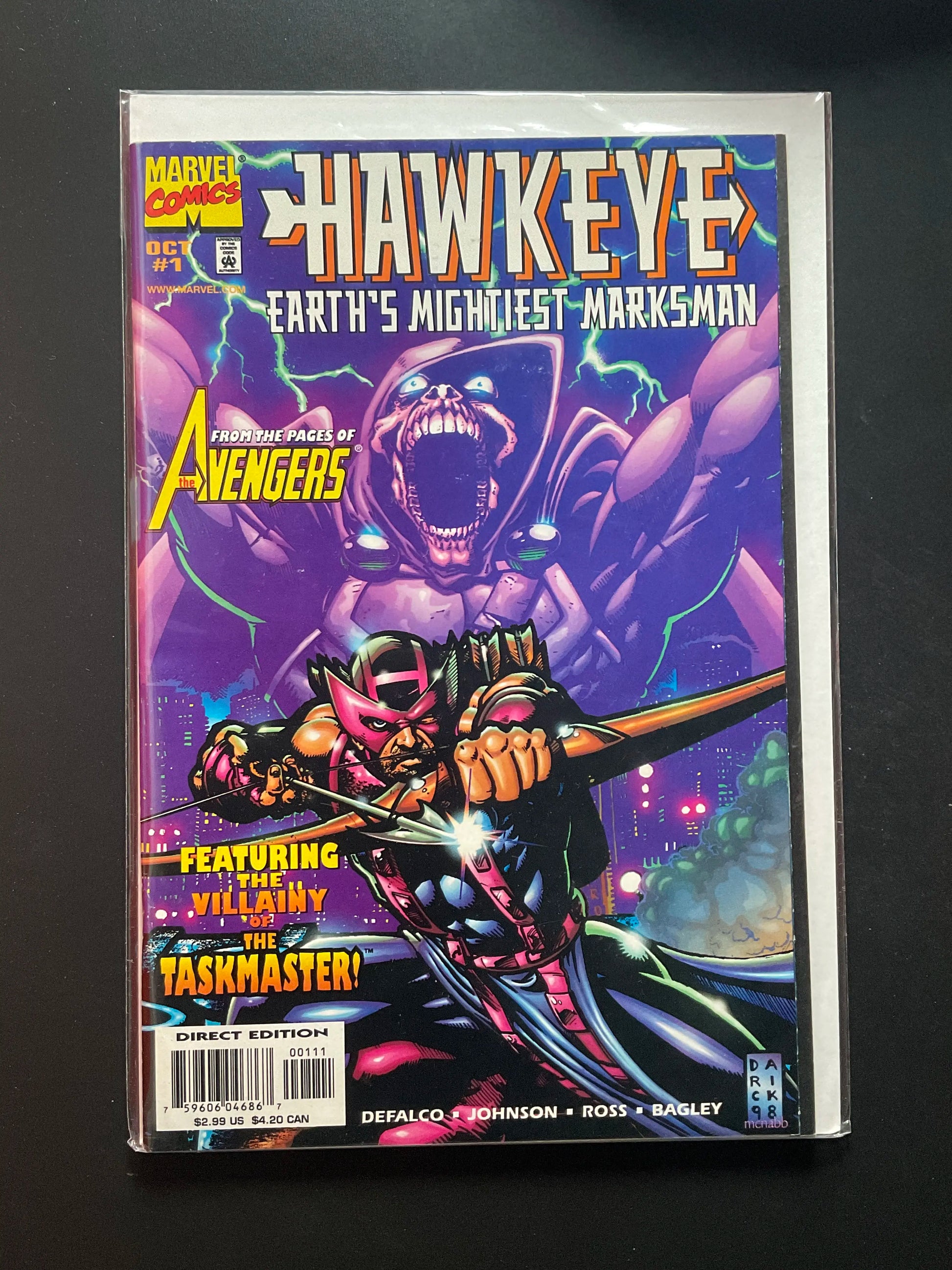 Hawkeye 1 Marvel Comics Oct 1994 Taskmaster Appearance