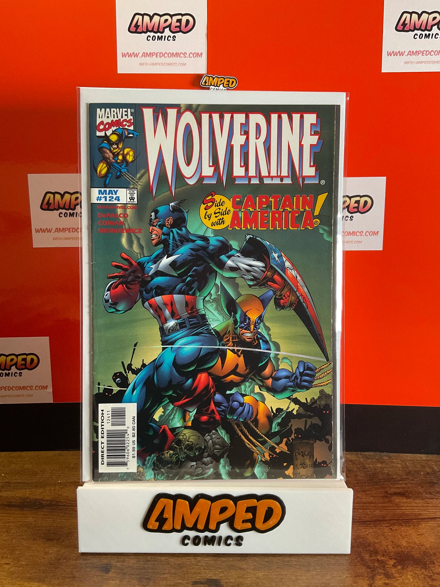 Wolverine 124 Marvel Comics May 1998 Side by Side with Captain America