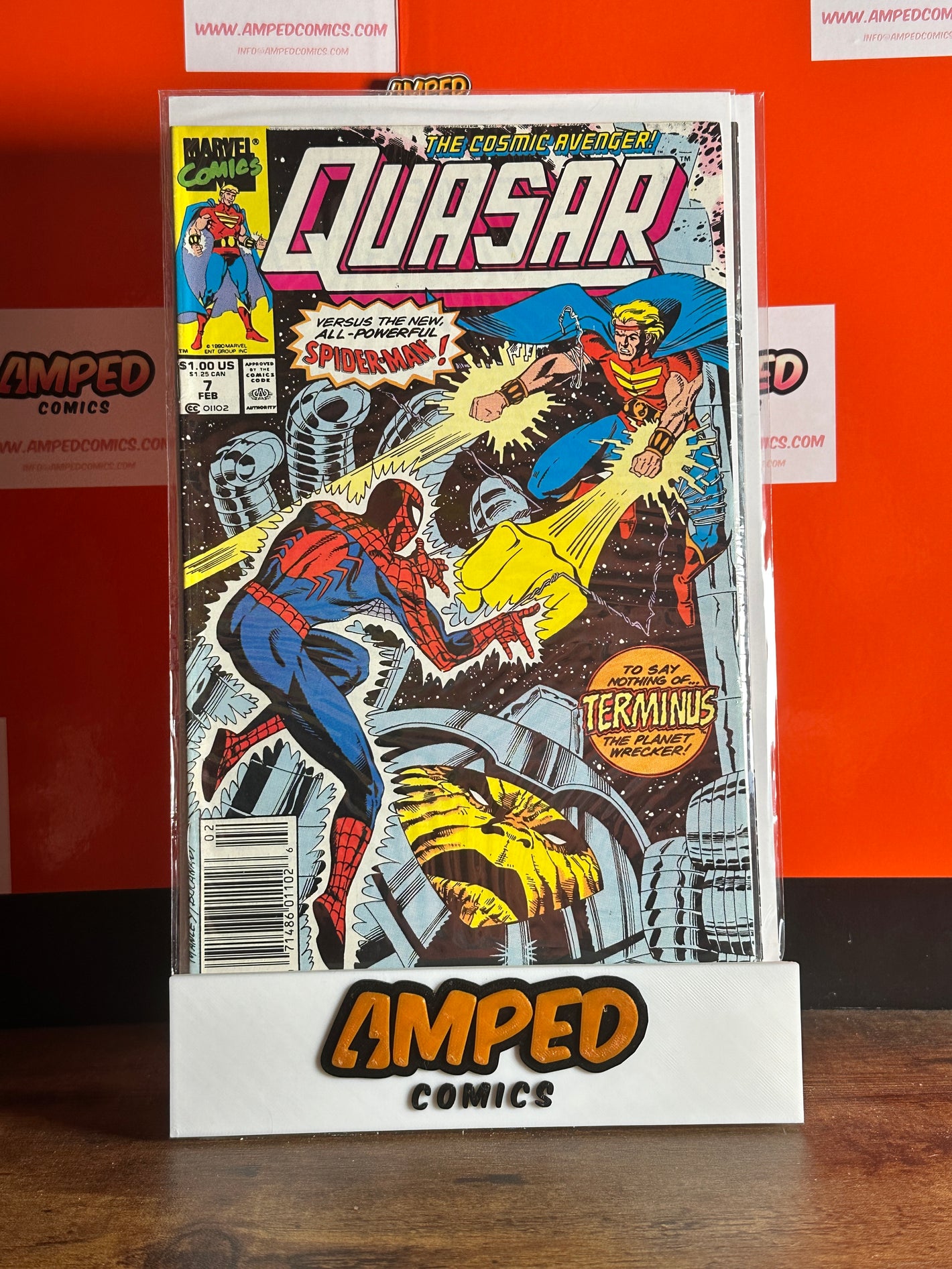 Quasar #7 Marvel Comics 1990 Spider-Man vs Terminus