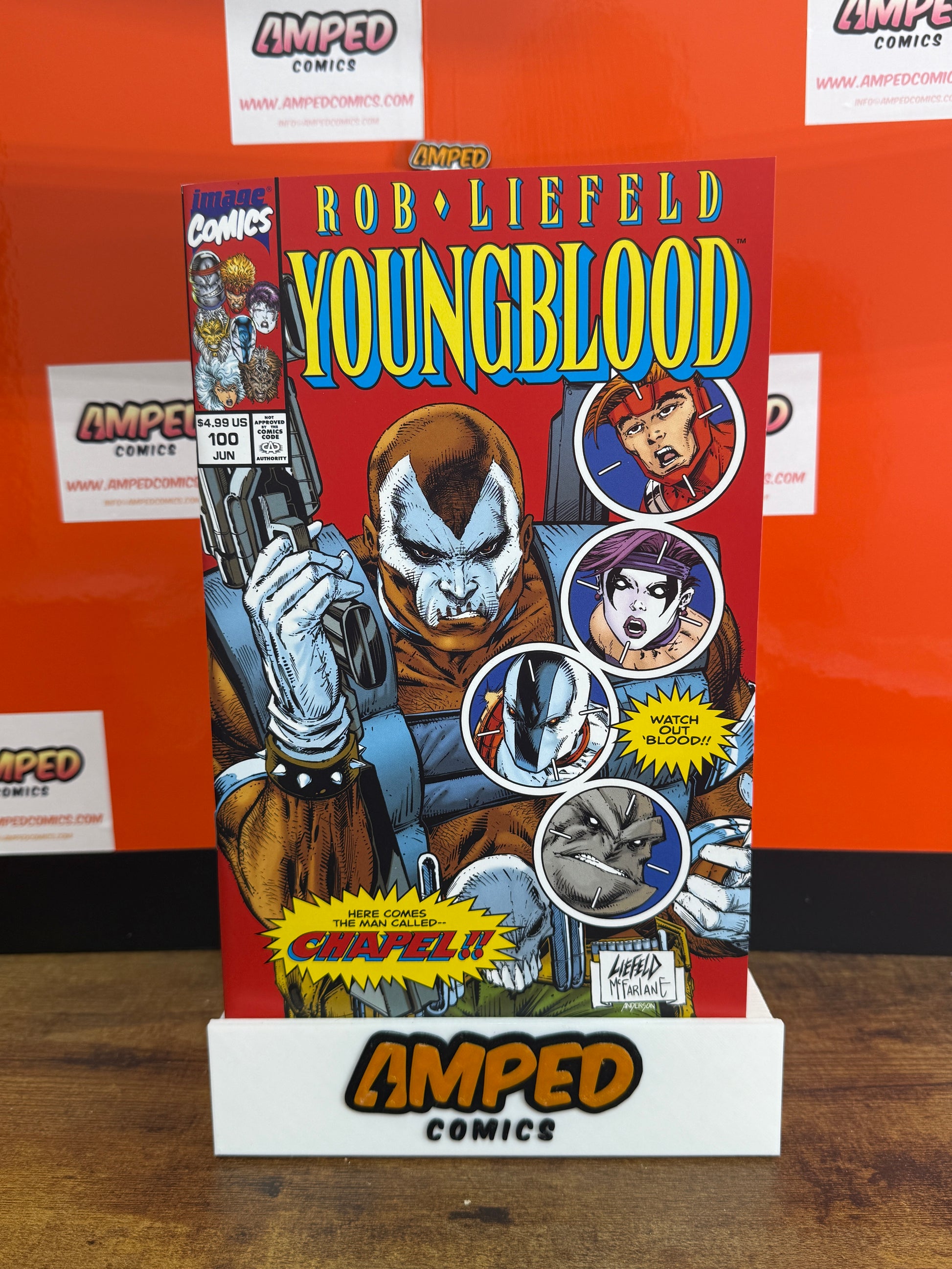 YOUNGBLOOD #100 CVR G ROB LIEFELD & TODD MCFARLANE RETRO VAR