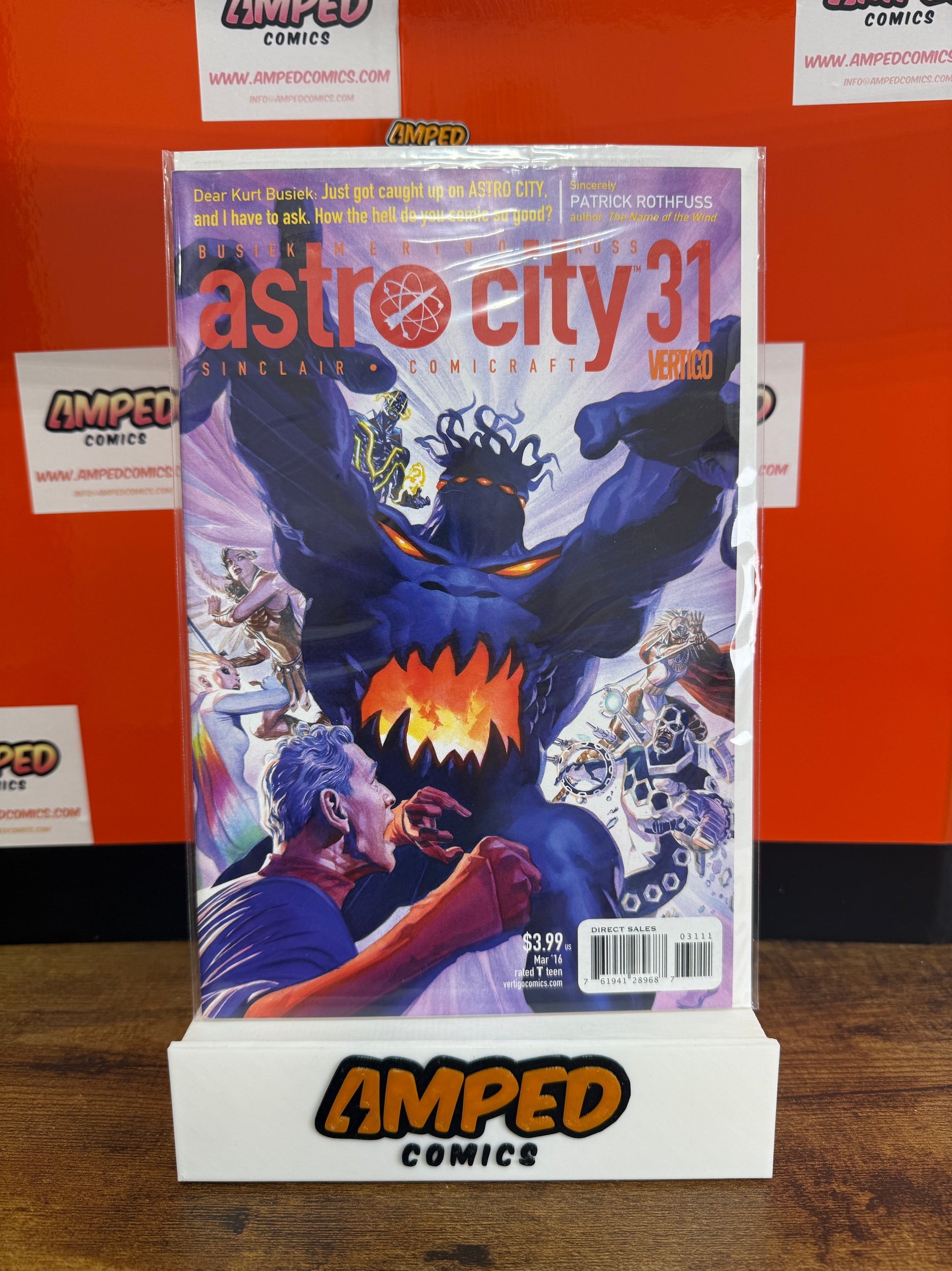 SIGNED ALEX ROSS SKETCH ART FOR ASTRO CITY #31 COVER & ASTRO CITY 31 COMIC W/COA
