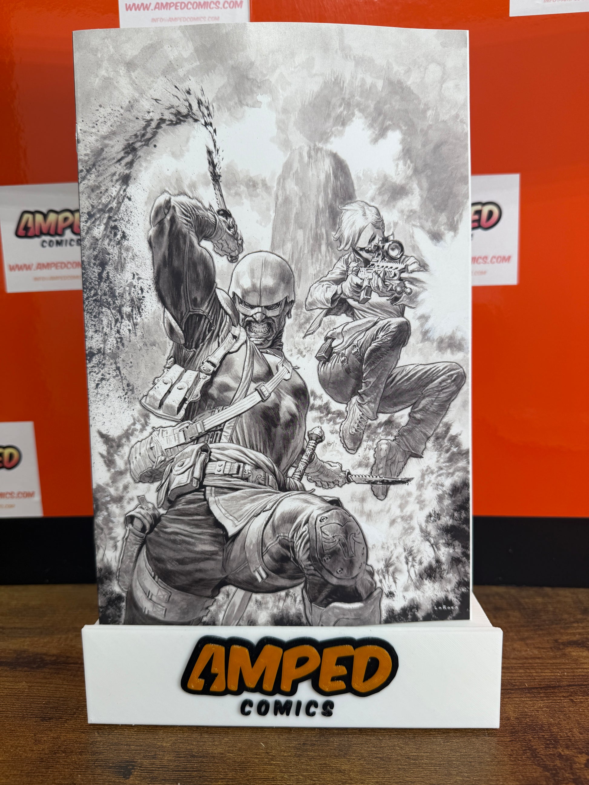 FORT PSYCHO #1 CVR I INC 1:50 LEWIS LAROSA B&W VARIANT