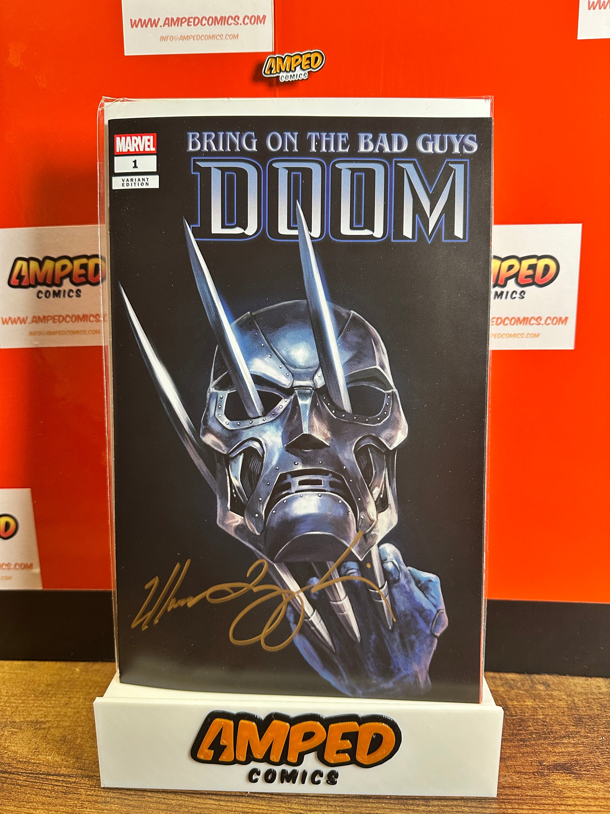 Doom 1 Variant Edition Marvel Bring on the Bad Guys SIGNED BY MARC GUGGENHEIM
