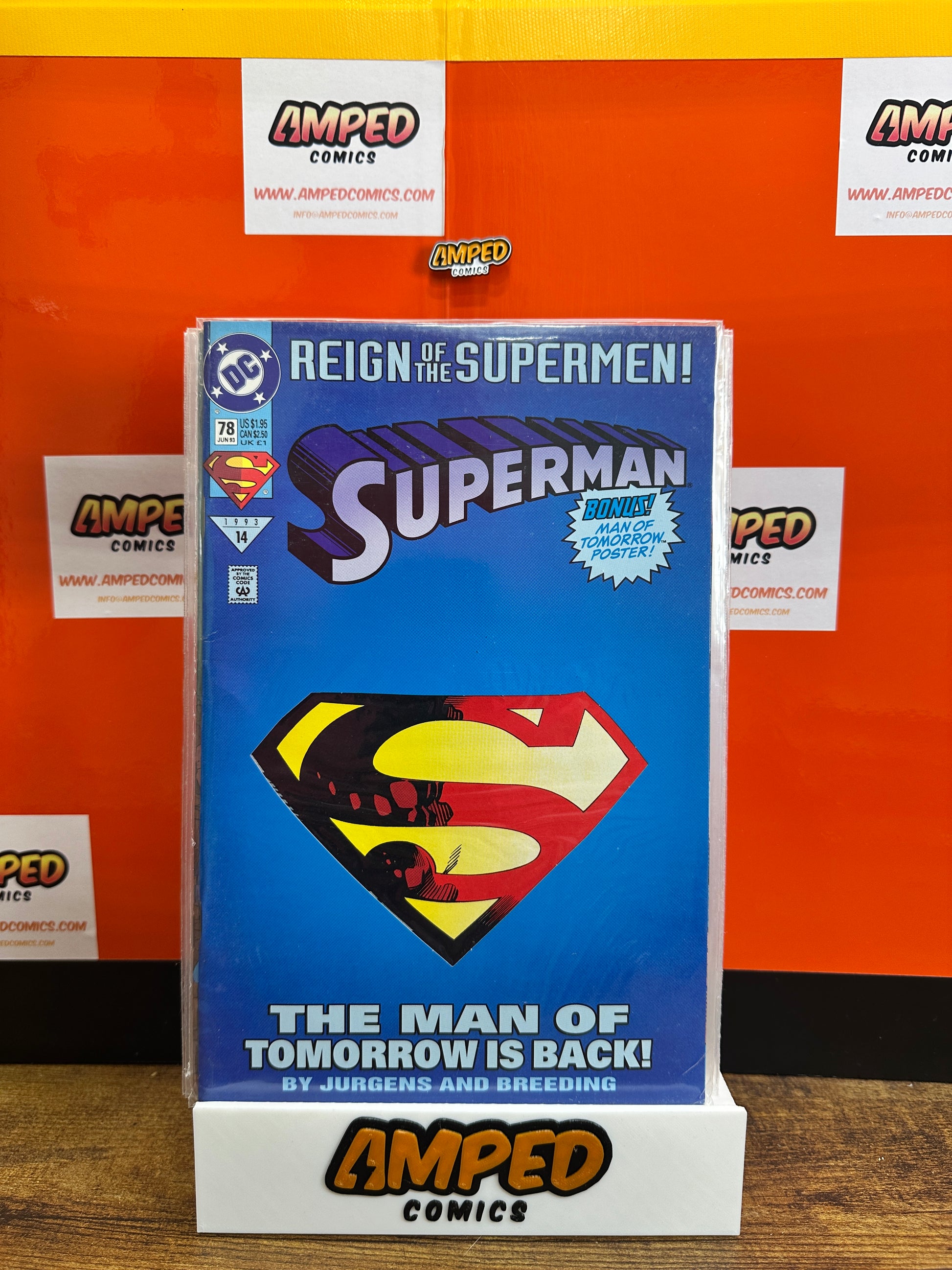 Superman 78 DC Comics 1993 Reign of the Supermen Bonus Poster