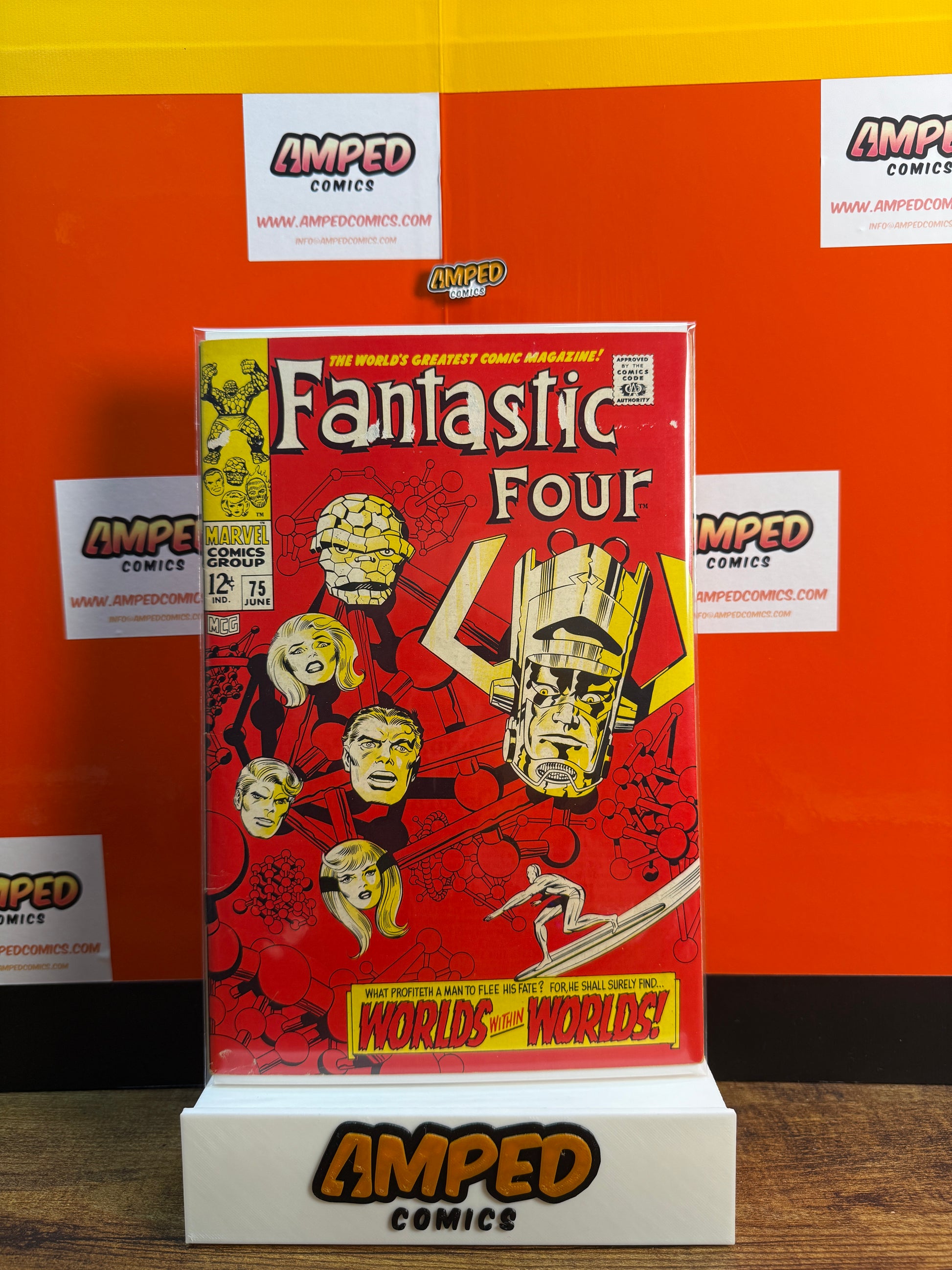 Fantastic Four 75 Marvel Comics June 1968 Galactus Cover FRONT CVR DAMAGE