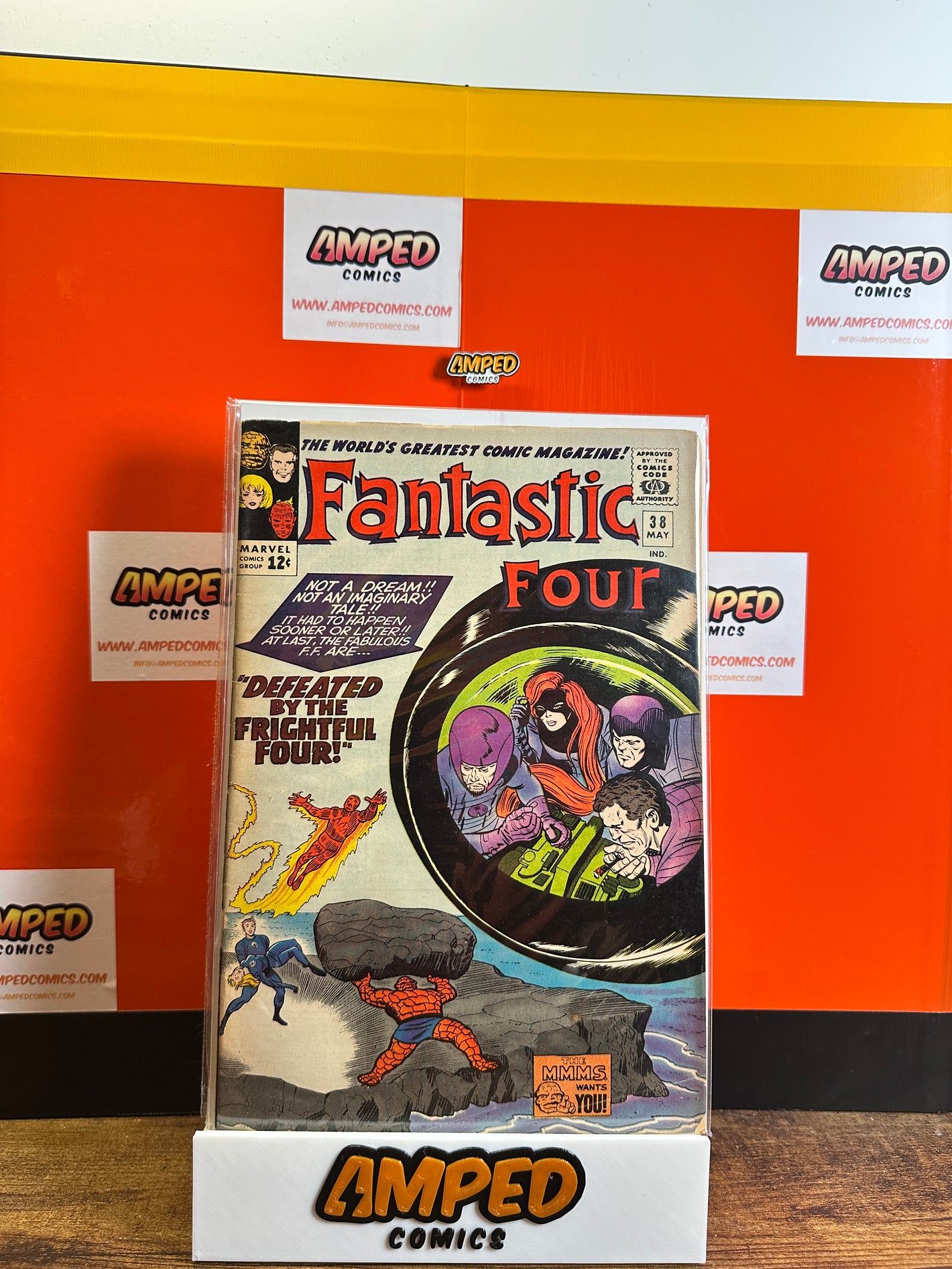 Fantastic Four 38🔑Marvel 1965 1st app of Paste-Pot Pete - Thing in human form
