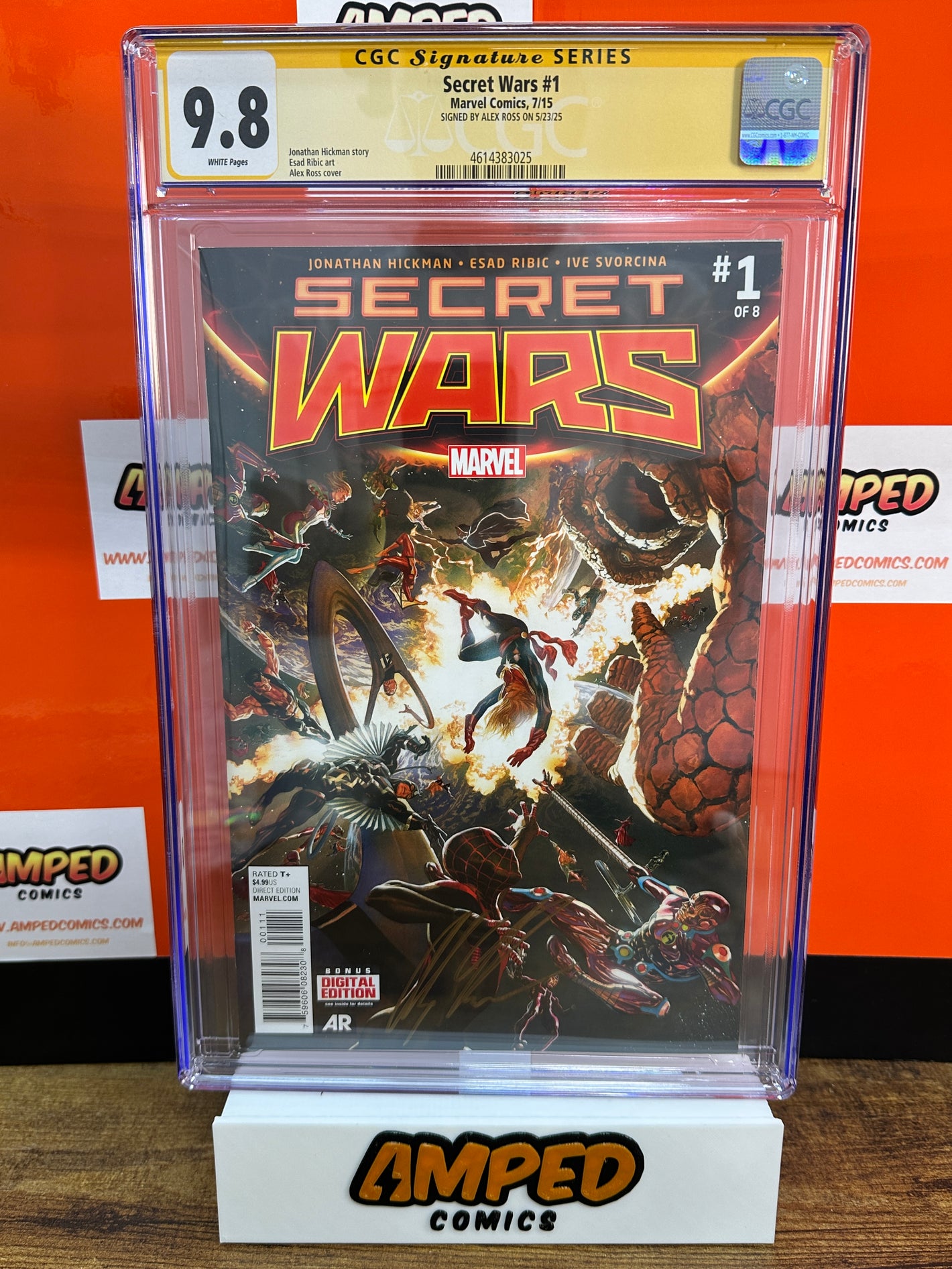 Secret Wars 1 CGC 9.8 Signed by Alex Ross Marvel Comics 7/15