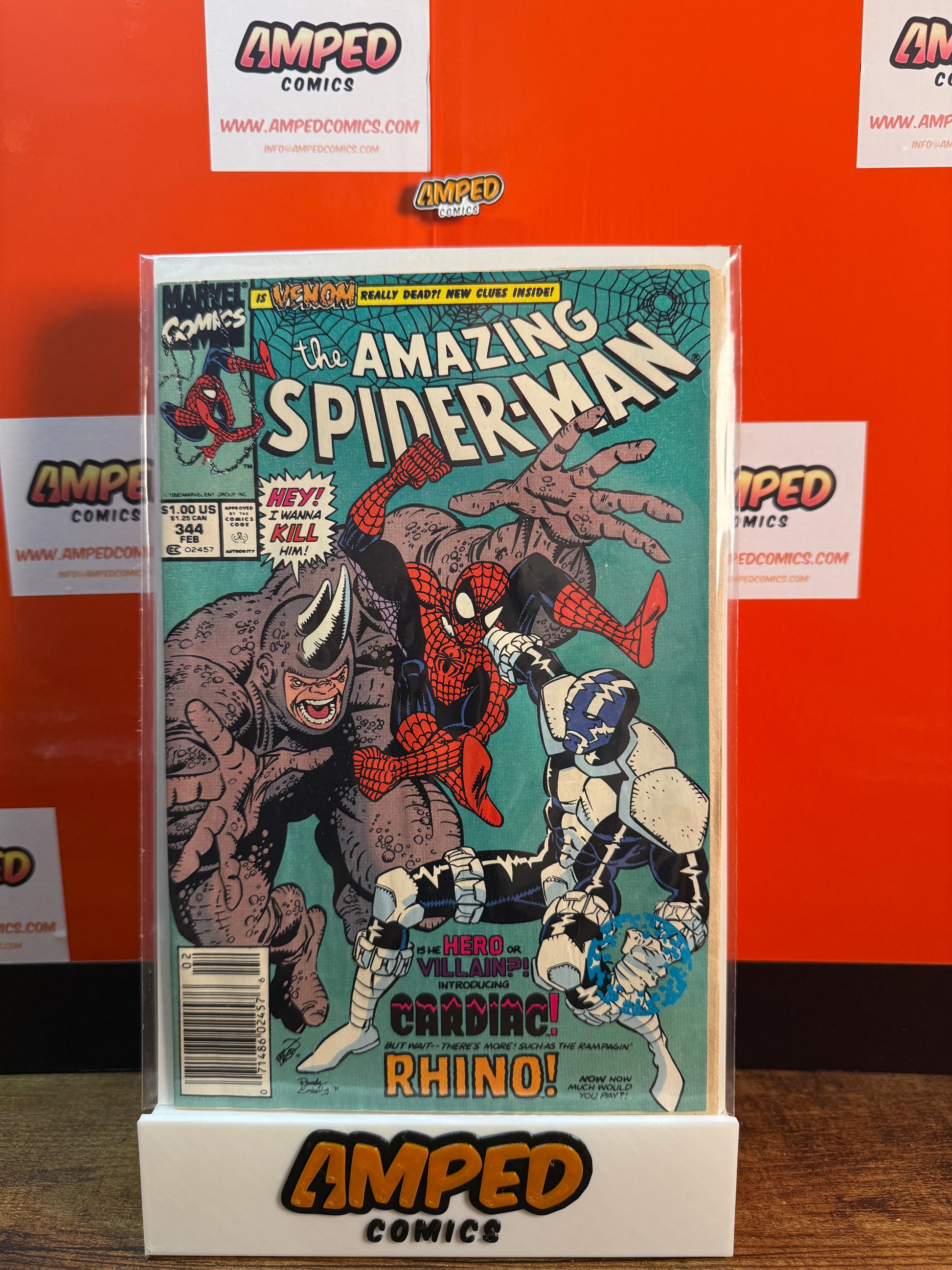 Amazing Spider-Man 344 Marvel 1991🔑1ST FULL APP Cardiac 1ST APP CLETUS KASADY🔑