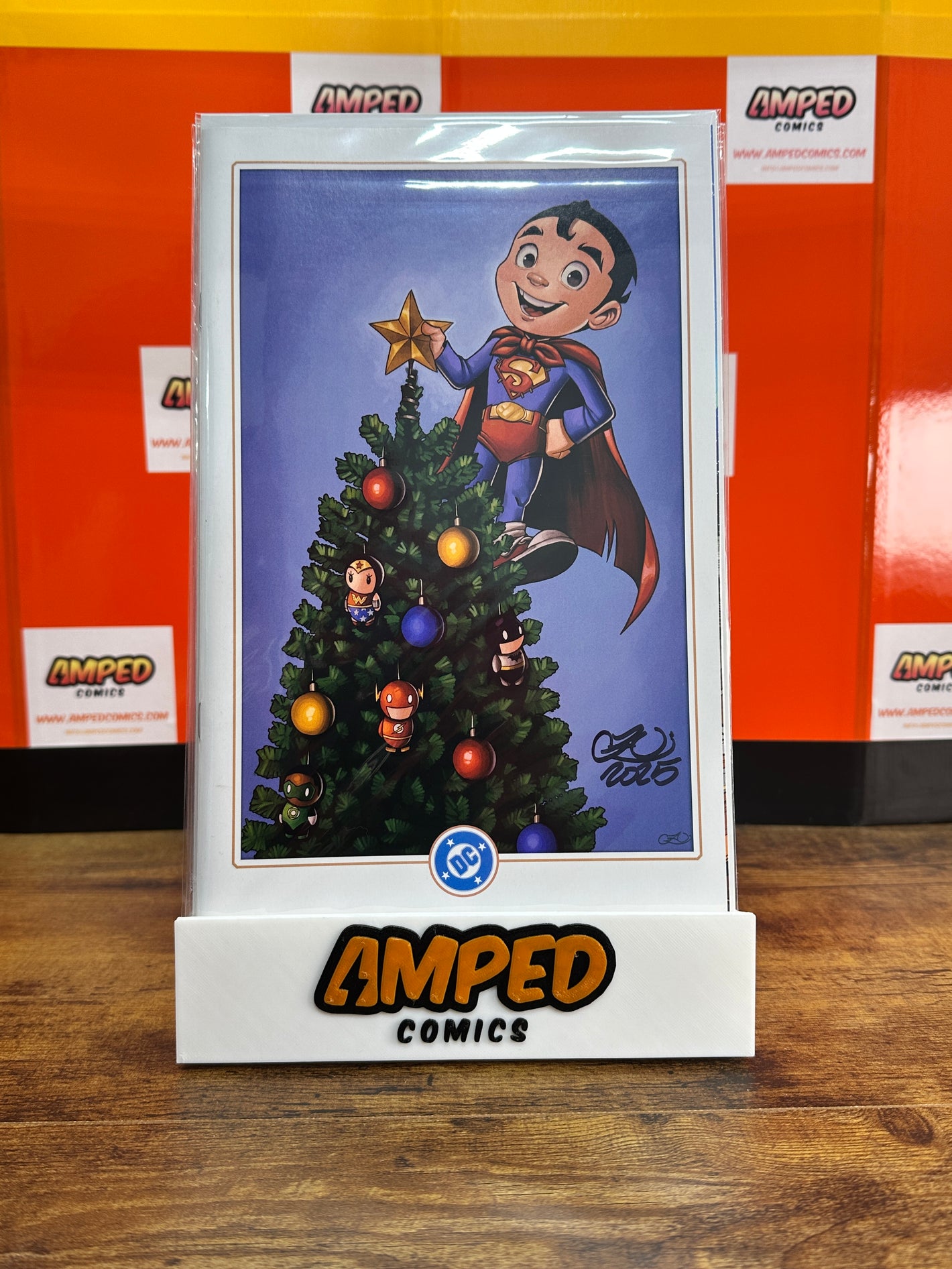 SUPERMAN #21 CHRISSIE ZULLO SIGNED VIRGIN CHRISTMAS TREE HOLIDAY VARIANT W/COA