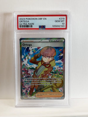 2023 Pokemon OBF Ortega Trainer Ultra Rare 219 PSA 10