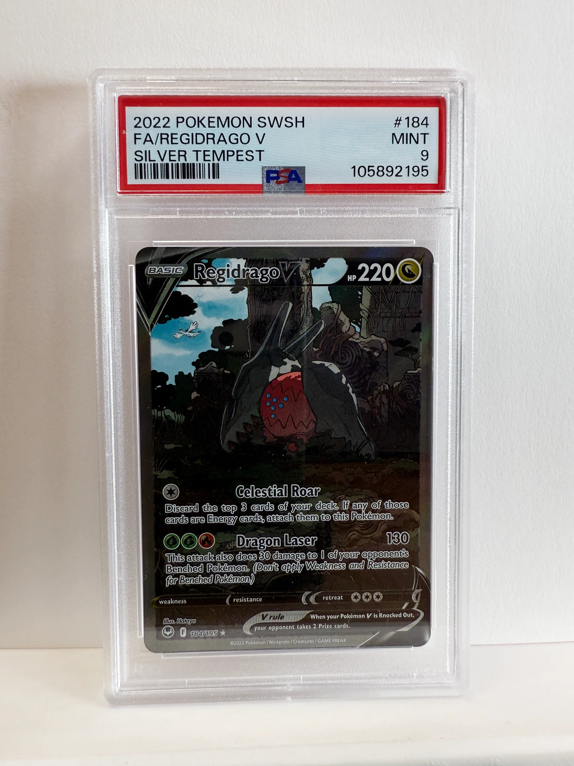 2022 Pokemon Regidrago V FA 184 Silver Tempest PSA 9
