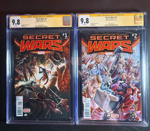 Secret Wars #1 & #2 CGC 9.8 Signature Series SIGNED ALEX ROSS Marvel Comics