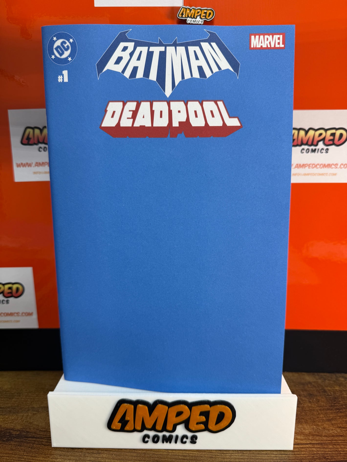 DC MARVEL BATMAN DEADPOOL #1 (ONE SHOT) CVR U BLUE BLANK CARD STOCK VAR