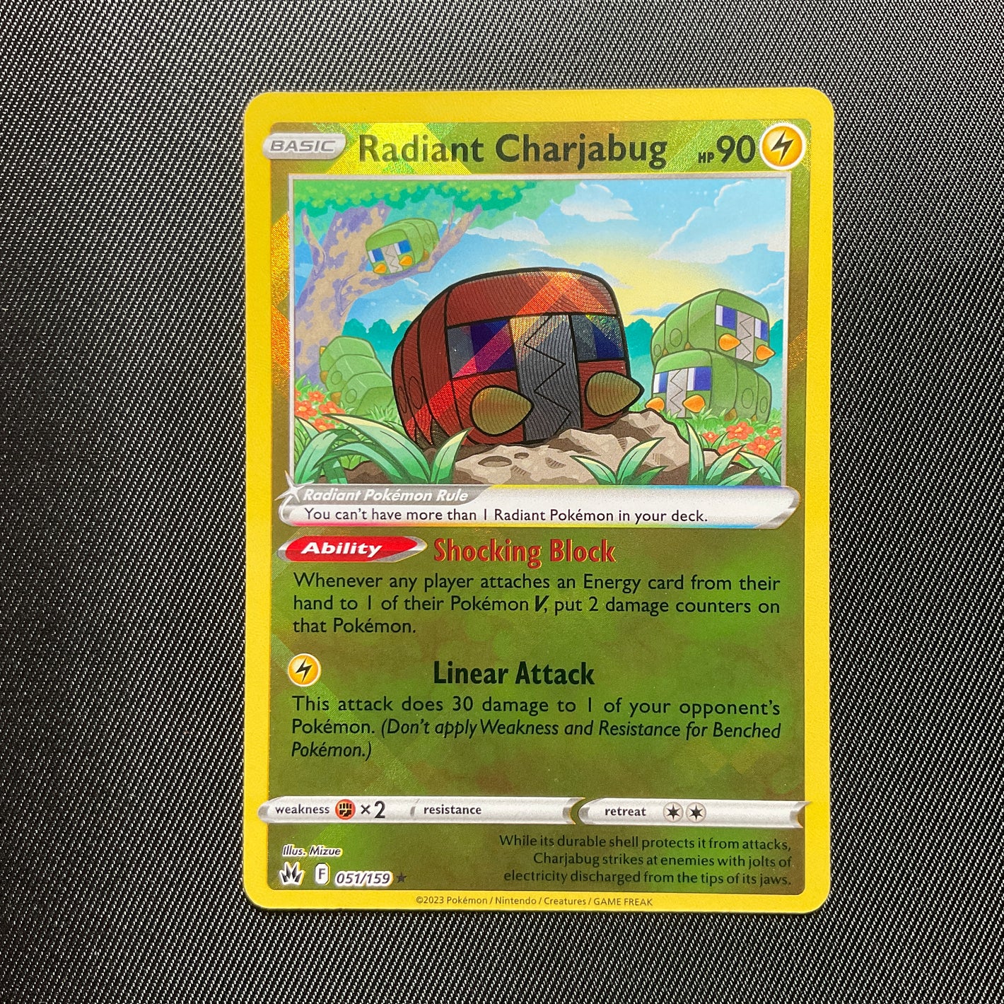 Radiant Charjabug 051/159 Pokemon TCG Crown Zenith