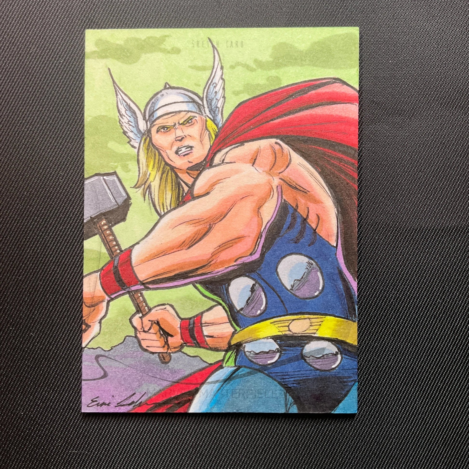 2022 Marvel Masterpieces 1/1 Thor Sketch Card by Eric Lehtonen