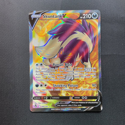 Skuntank V 180/195 Pokemon Card Brilliant Stars Holo Rare Skuntank V 180/195 Pokemon Card Brilliant Stars Holo Rare