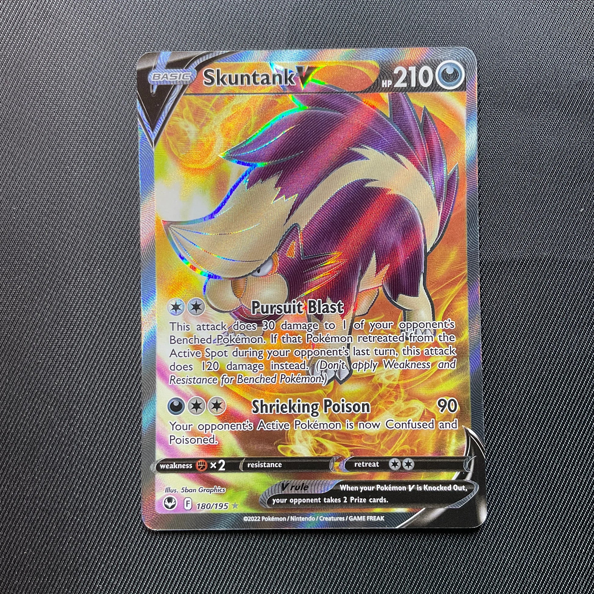 Skuntank V 180/195 Pokemon Card Brilliant Stars Holo Rare