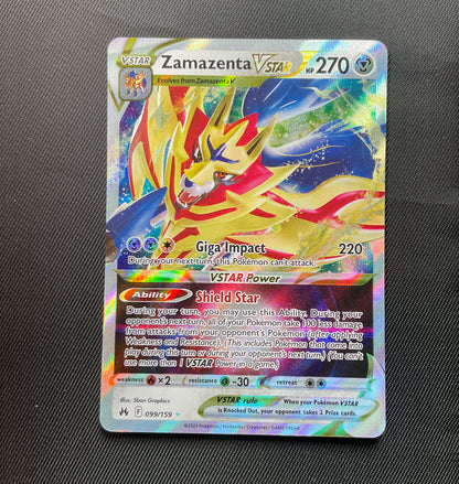 pokemon tcg brilliant stars vstar card Zamazenta VSTAR 099/159 Brilliant Stars Pokemon Card