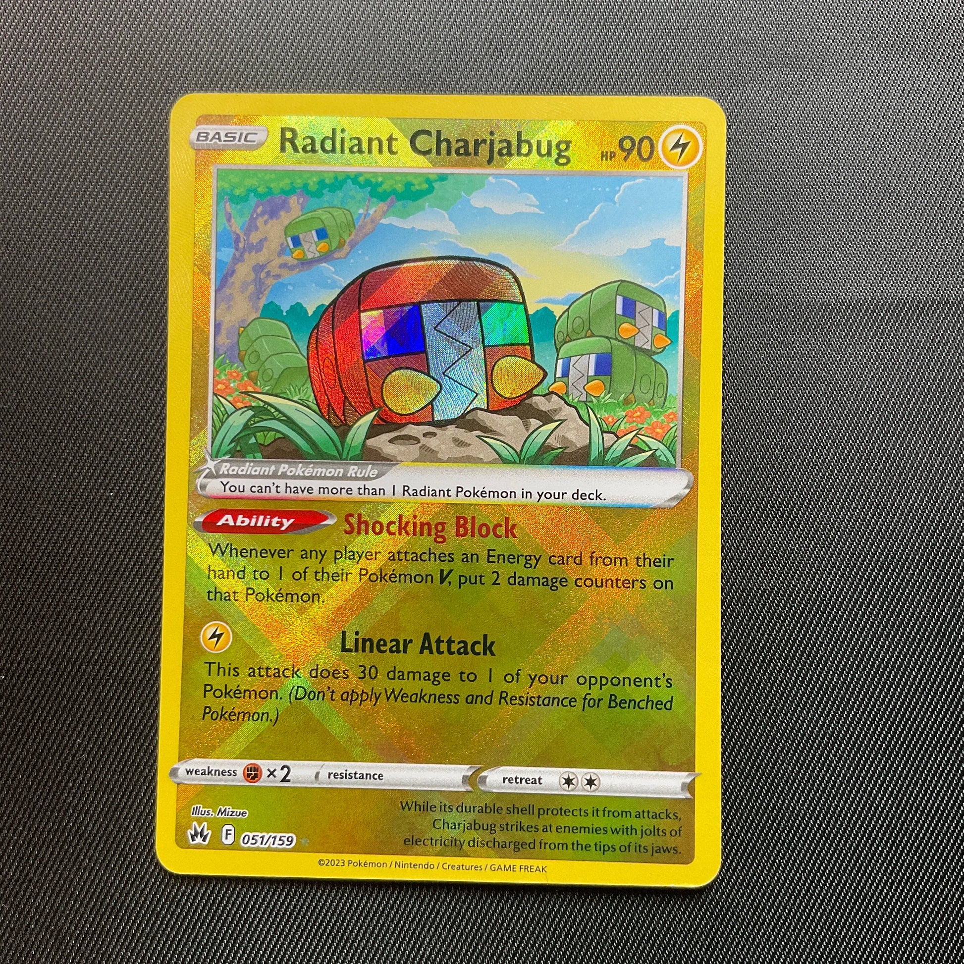 Radiant Charjabug 051/159 Holo Rare - Crown Zenith Pokemon Card